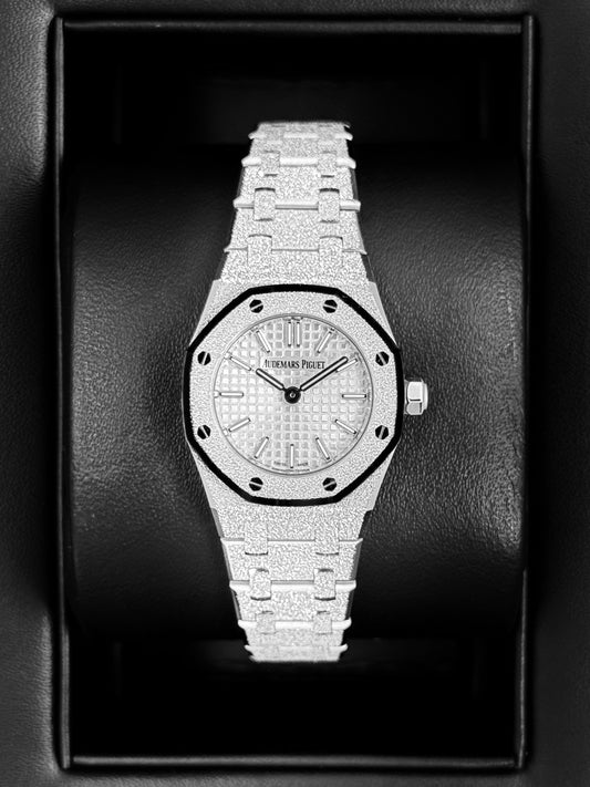 NEW 2026 Audemars Piguet Royal Oak Mini Frosted 23mm 67630BC White Gold Silver Dial