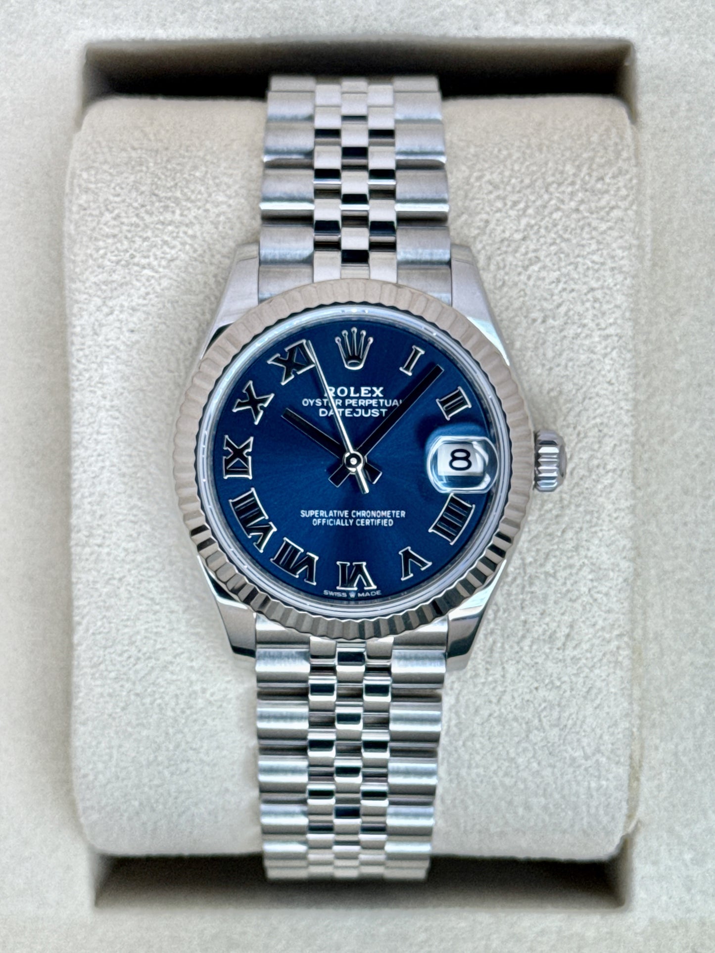 2025 Rolex Datejust 31mm 278274 Stainless Steel Jubilee Blue Dial