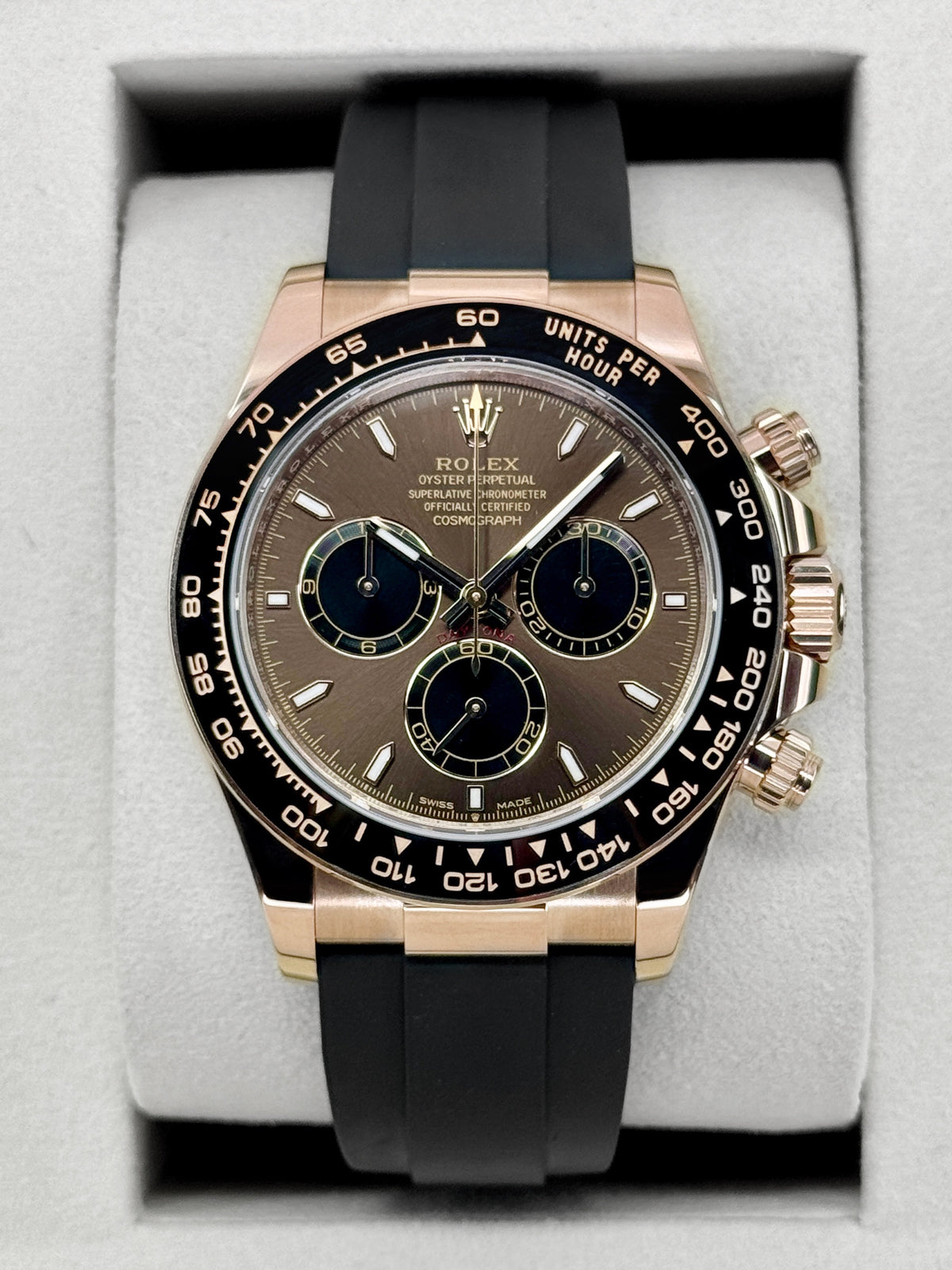 2025 Rolex Daytona 40mm 126515LN Rose Gold Oysterflex Chocolate Dial