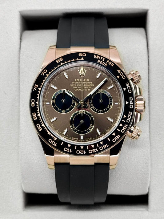 2025 Rolex Daytona 40mm 126515LN Rose Gold Oysterflex Chocolate Dial