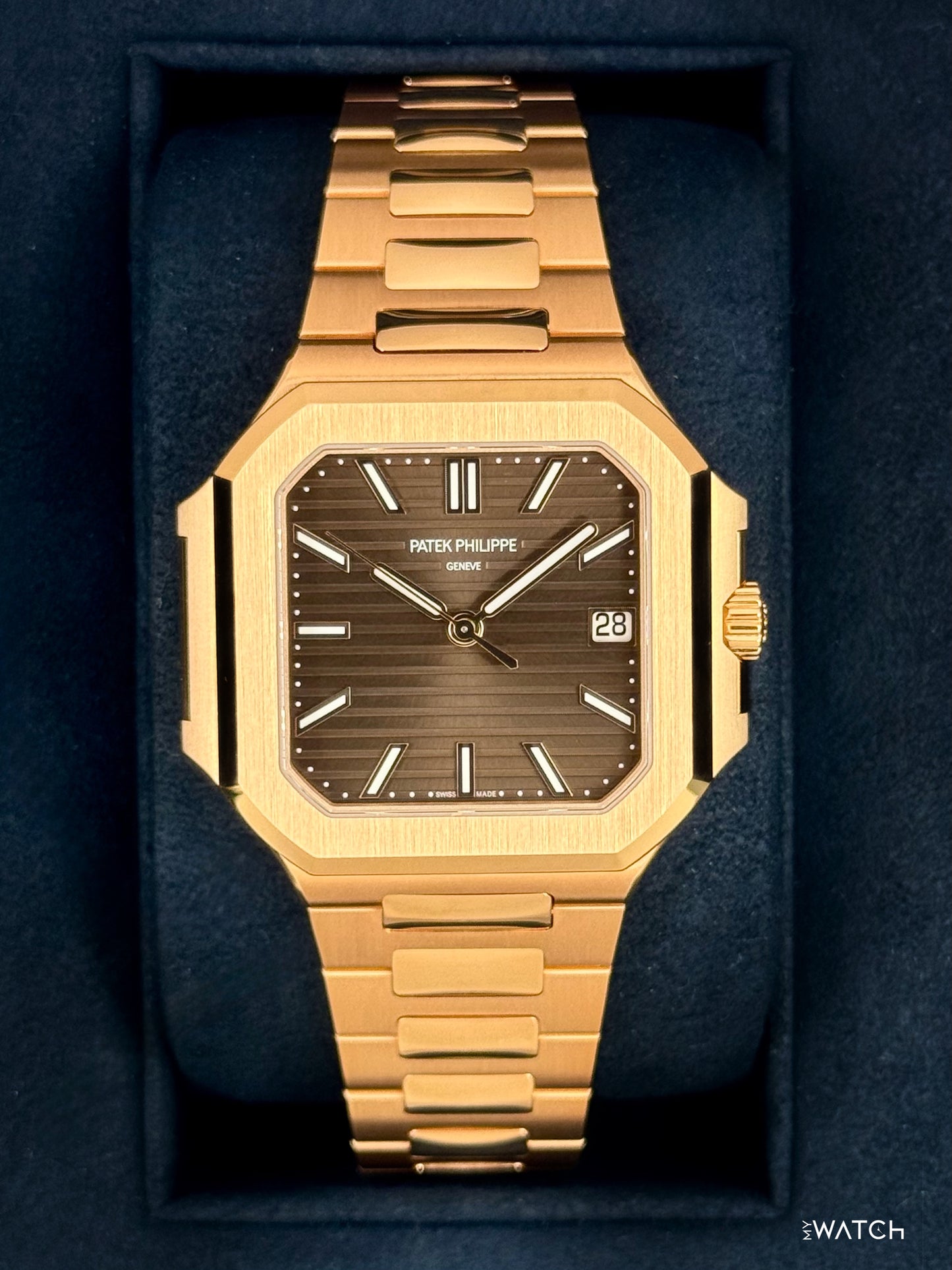 2025 Patek Philippe Cubitus 40mm 7128 Rose Gold Sunburst Brown Dial - MyWatchLLC