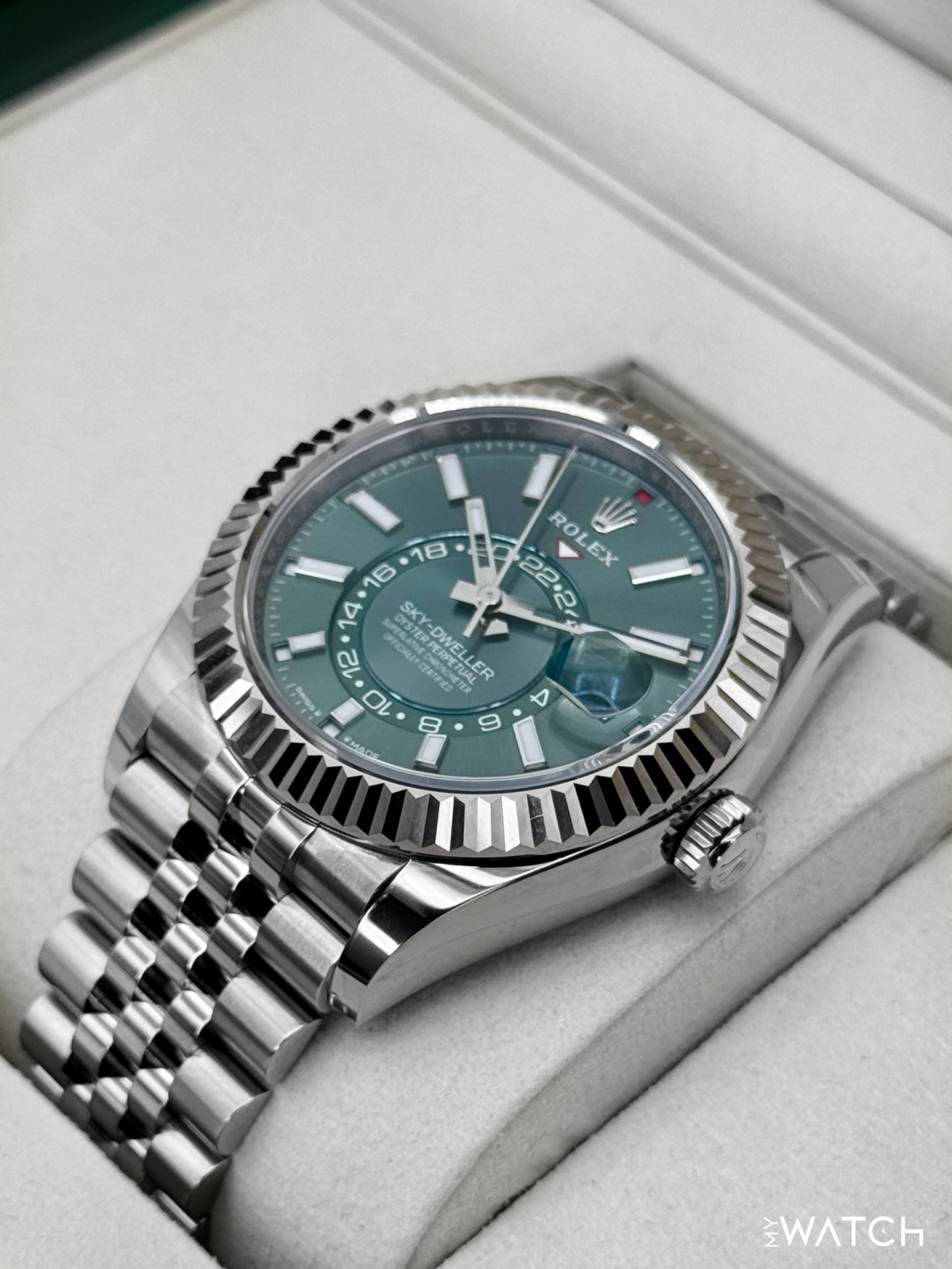 NEW 2026 Rolex Sky-Dweller 42mm 336934 Jubilee Green Dial (STICKERED)