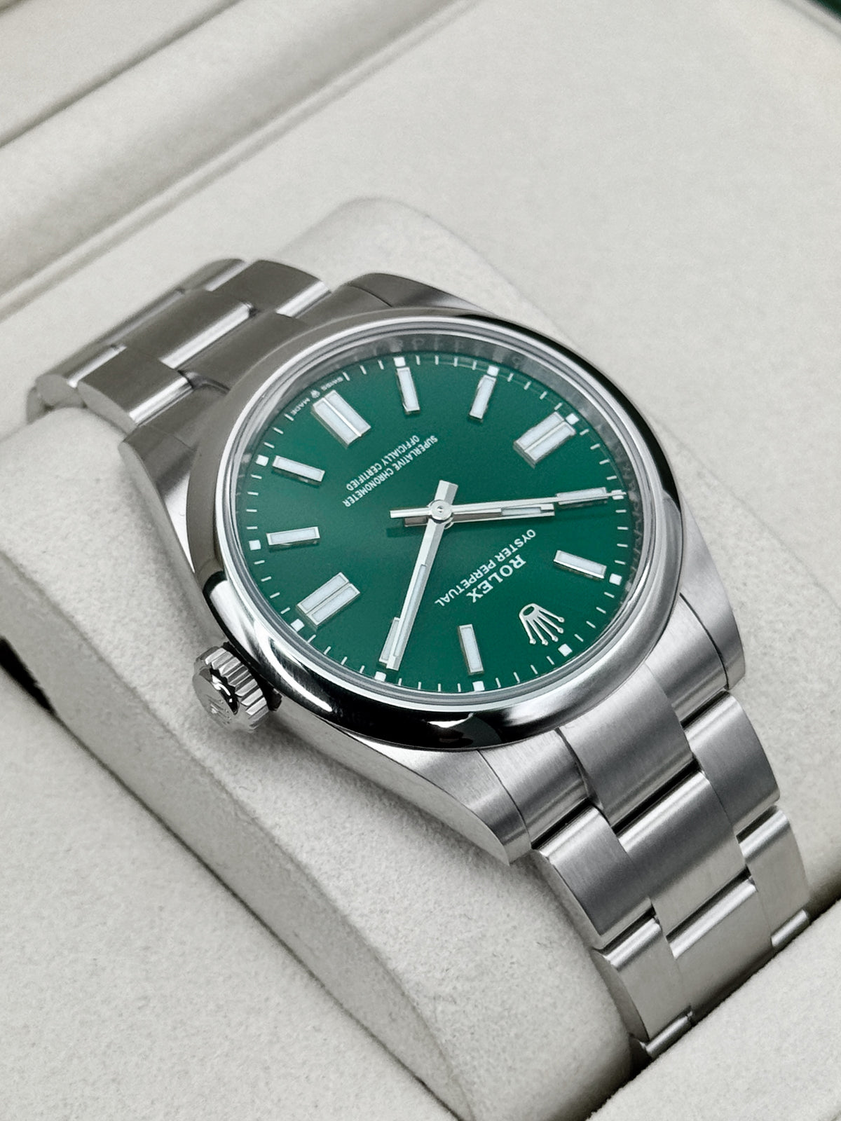NEW 2026 Rolex Oyster Perpetual 41mm 134300 Green Dial (NEW STYLE CARD)