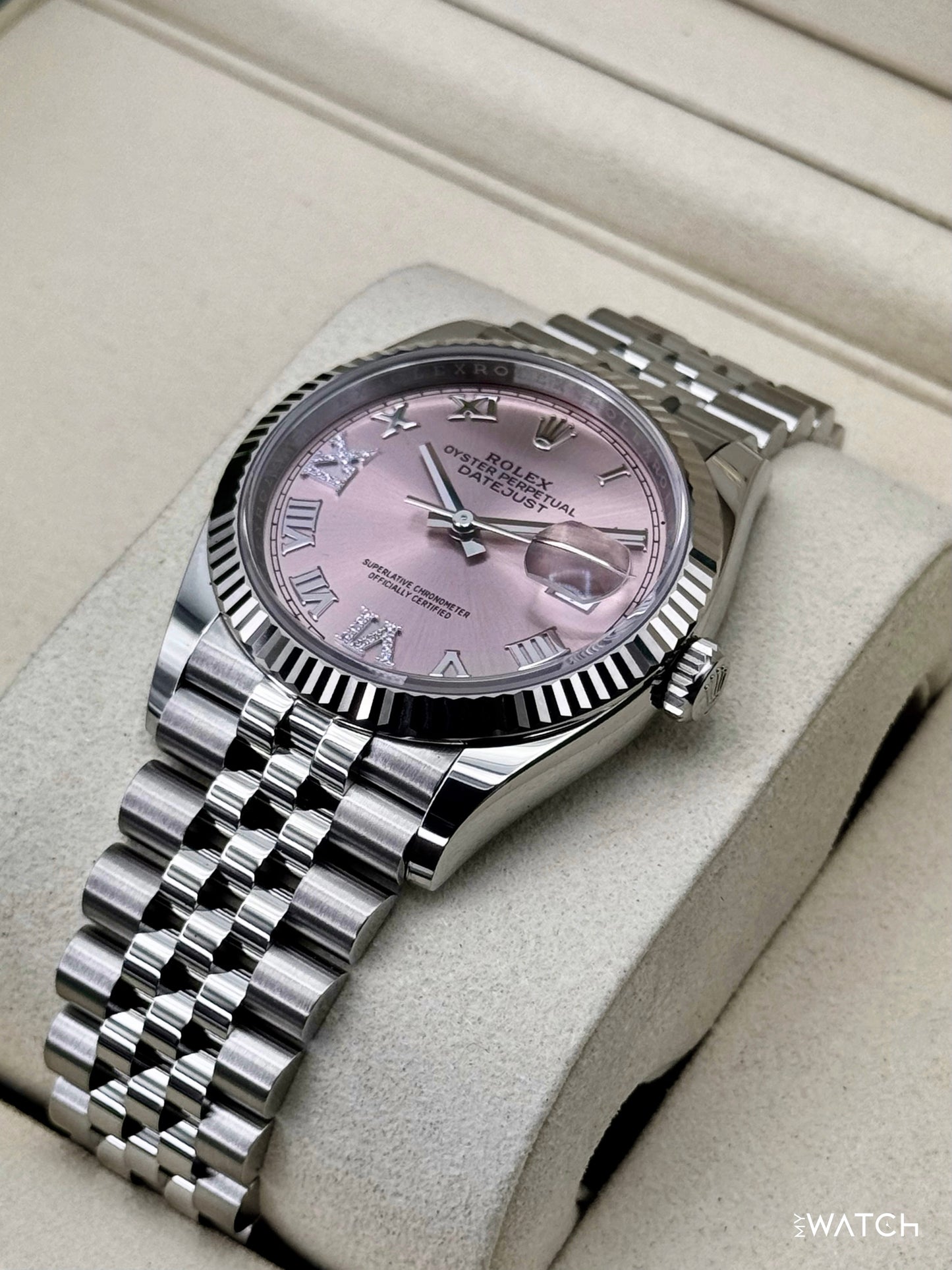 NEW 2026 Rolex Datejust 36mm 126234 Stainless Steel Jubilee Pink Diamond Dial - MyWatchLLC