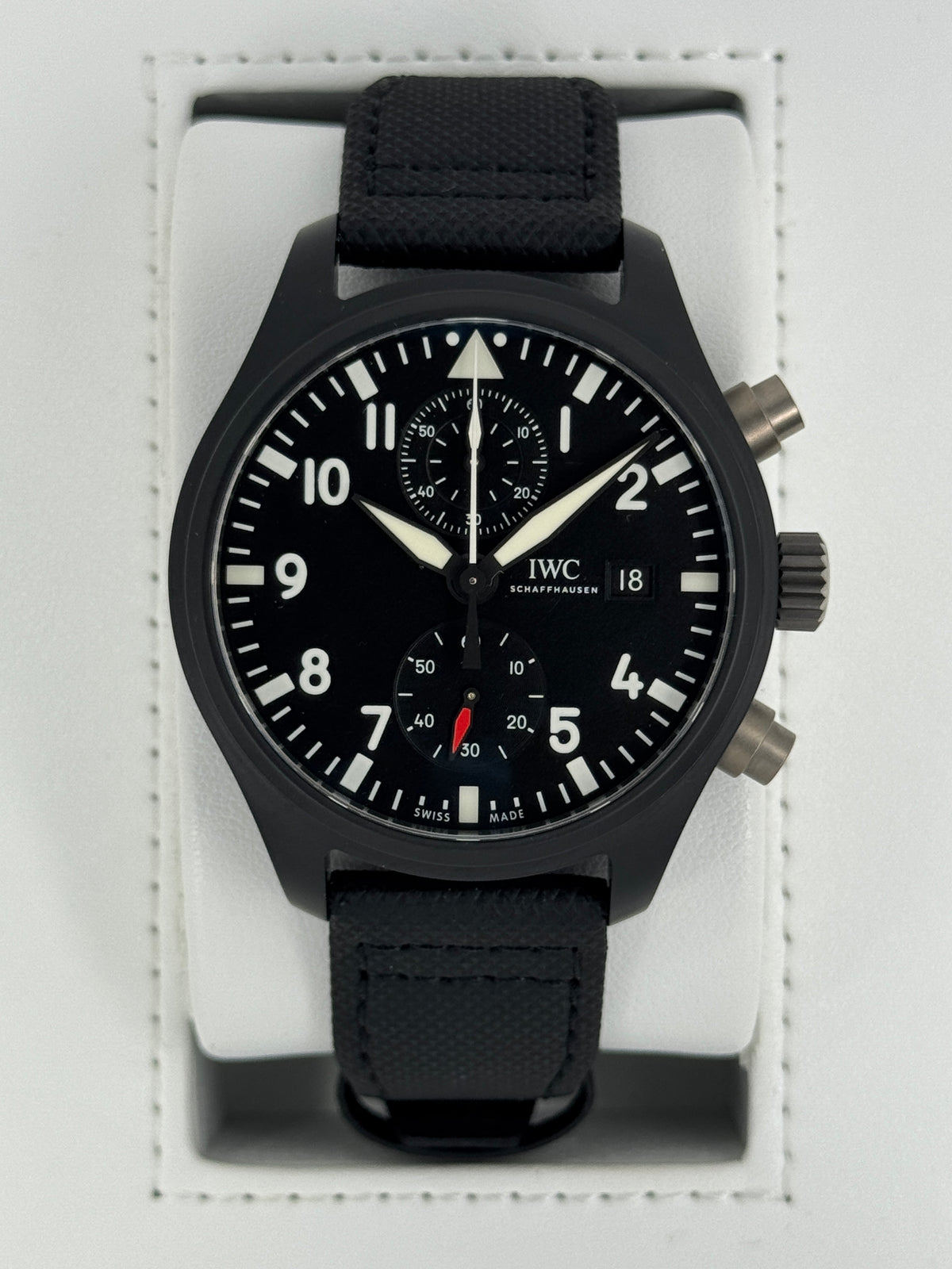 2018 IWC Pilot Chronograph Top Gun 44mm IW389001 Ceramic Black Dial
