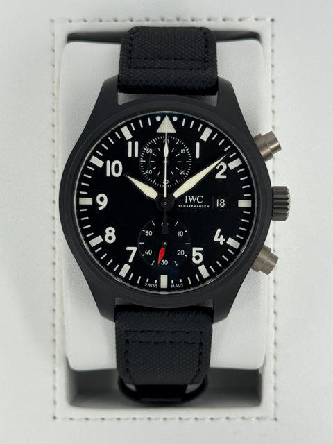 2018 IWC Pilot Chronograph Top Gun 44mm IW389001 Ceramic Black Dial