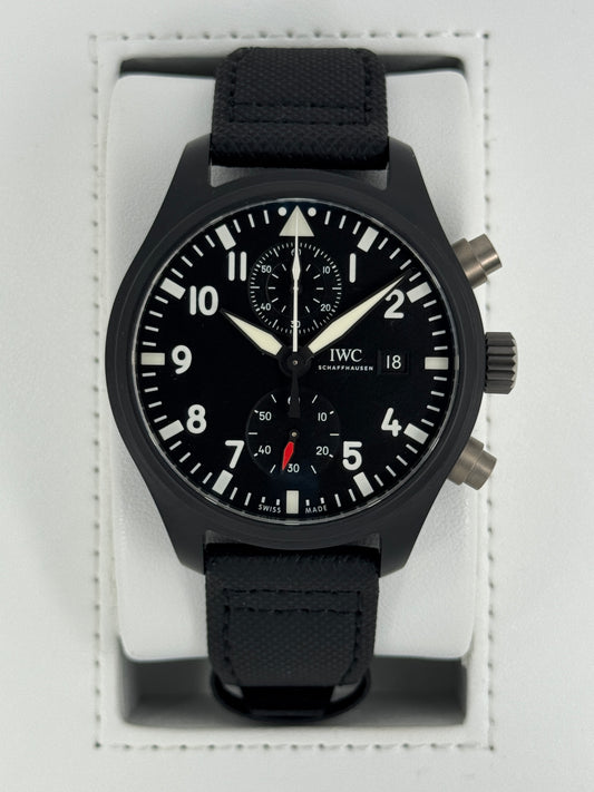 2018 IWC Pilot Chronograph Top Gun 44mm IW389001 Ceramic Black Dial