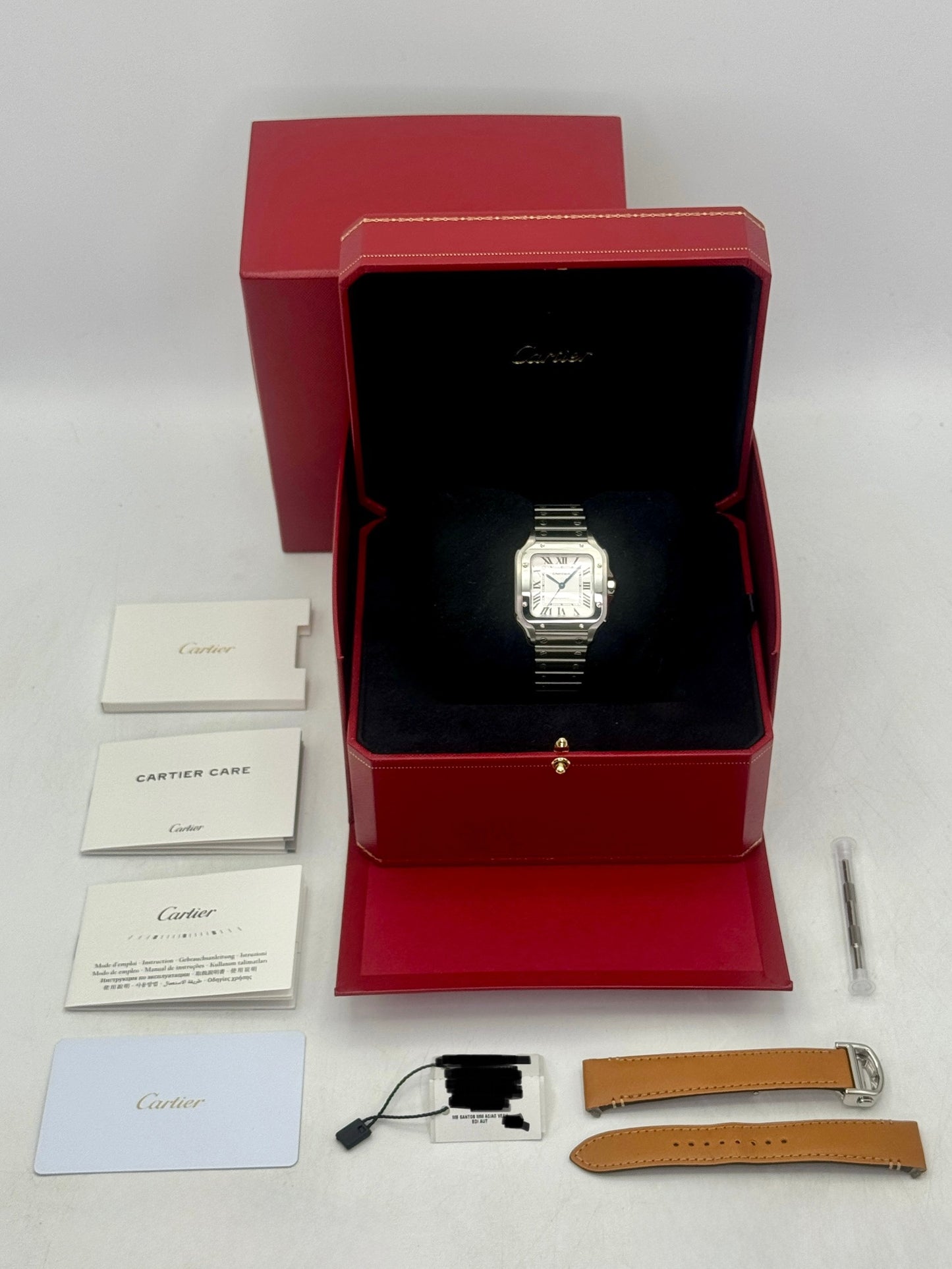 2023 Cartier Santos De Cartier 35.1mm WSSA0029 Stainless Steel White Dial