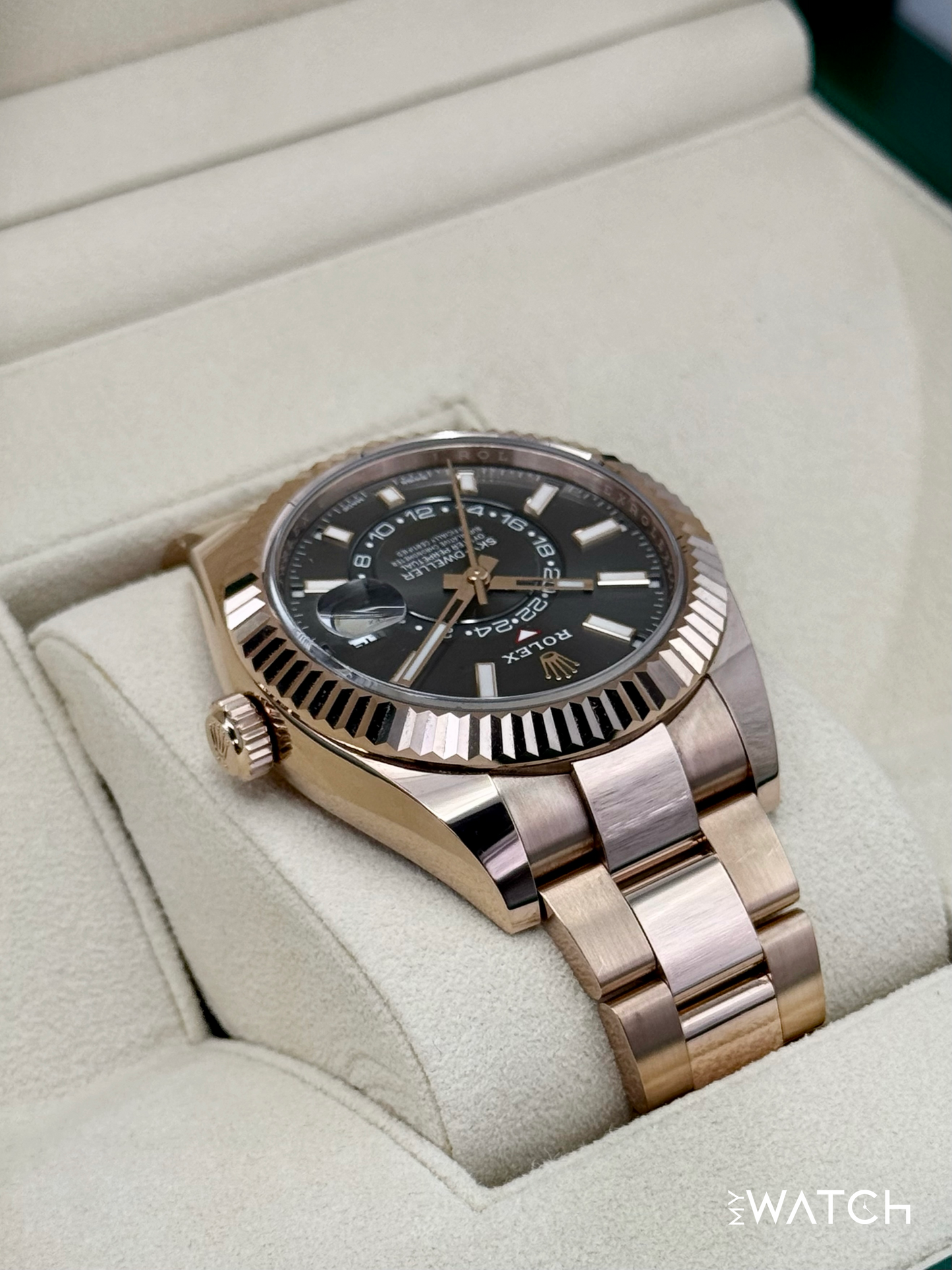 2023 Rolex Sky-Dweller 42mm 326935 Rose Gold Oyster Rhodium Dial - MyWatchLLC