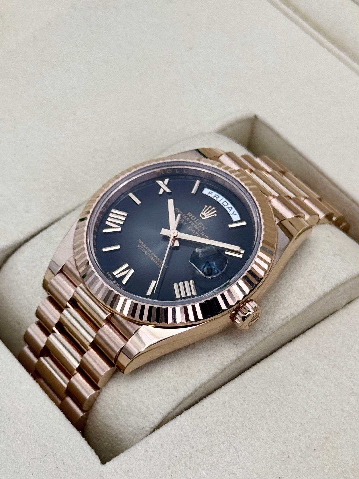 2025 Rolex Day-Date 40mm 228235 Presidential Slate Ombre Dial