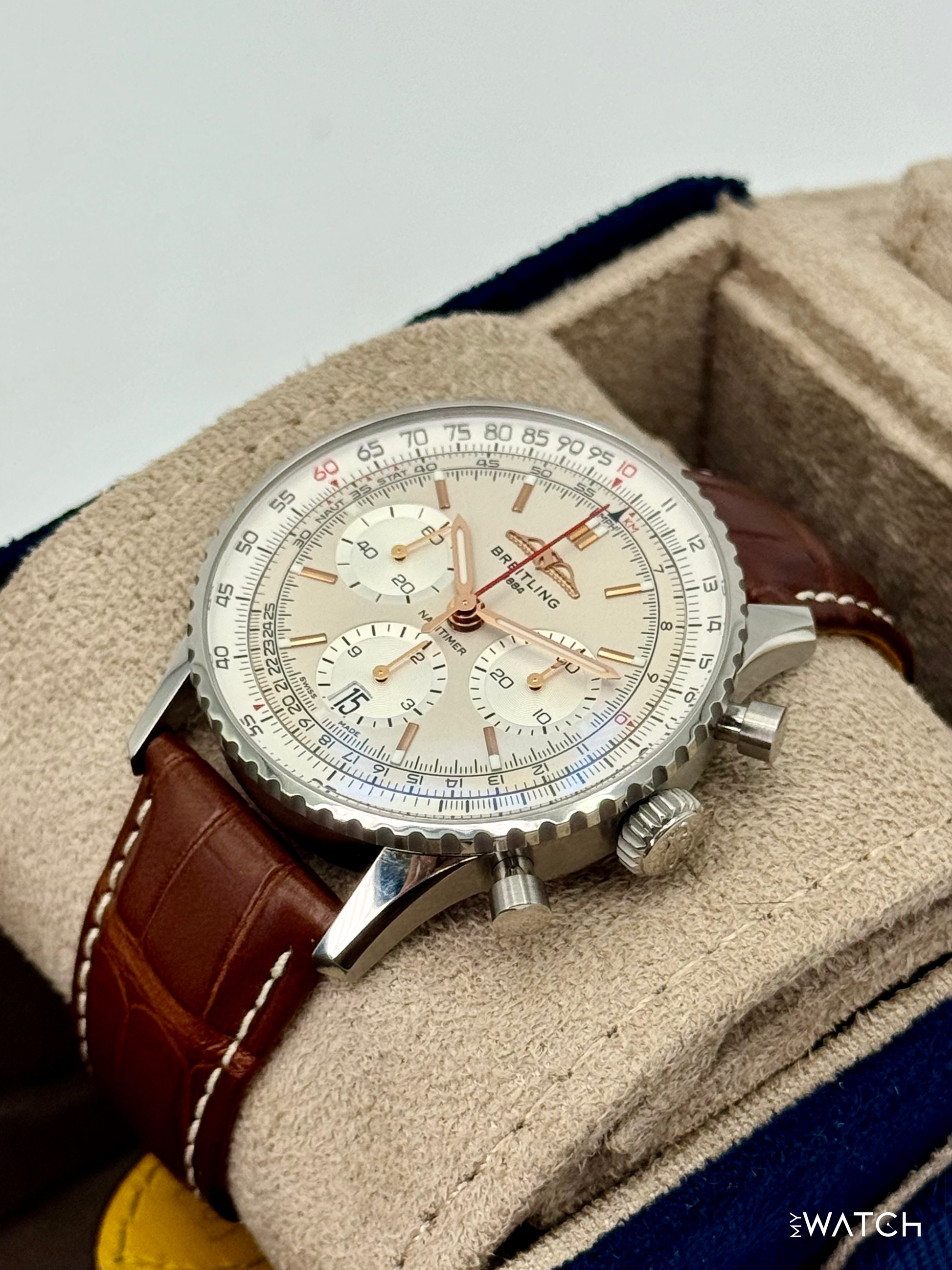 2024 Breitling Navitimer Chronograph B01 41mm AB0139 Stainless Steel Silver Dial - MyWatchLLC