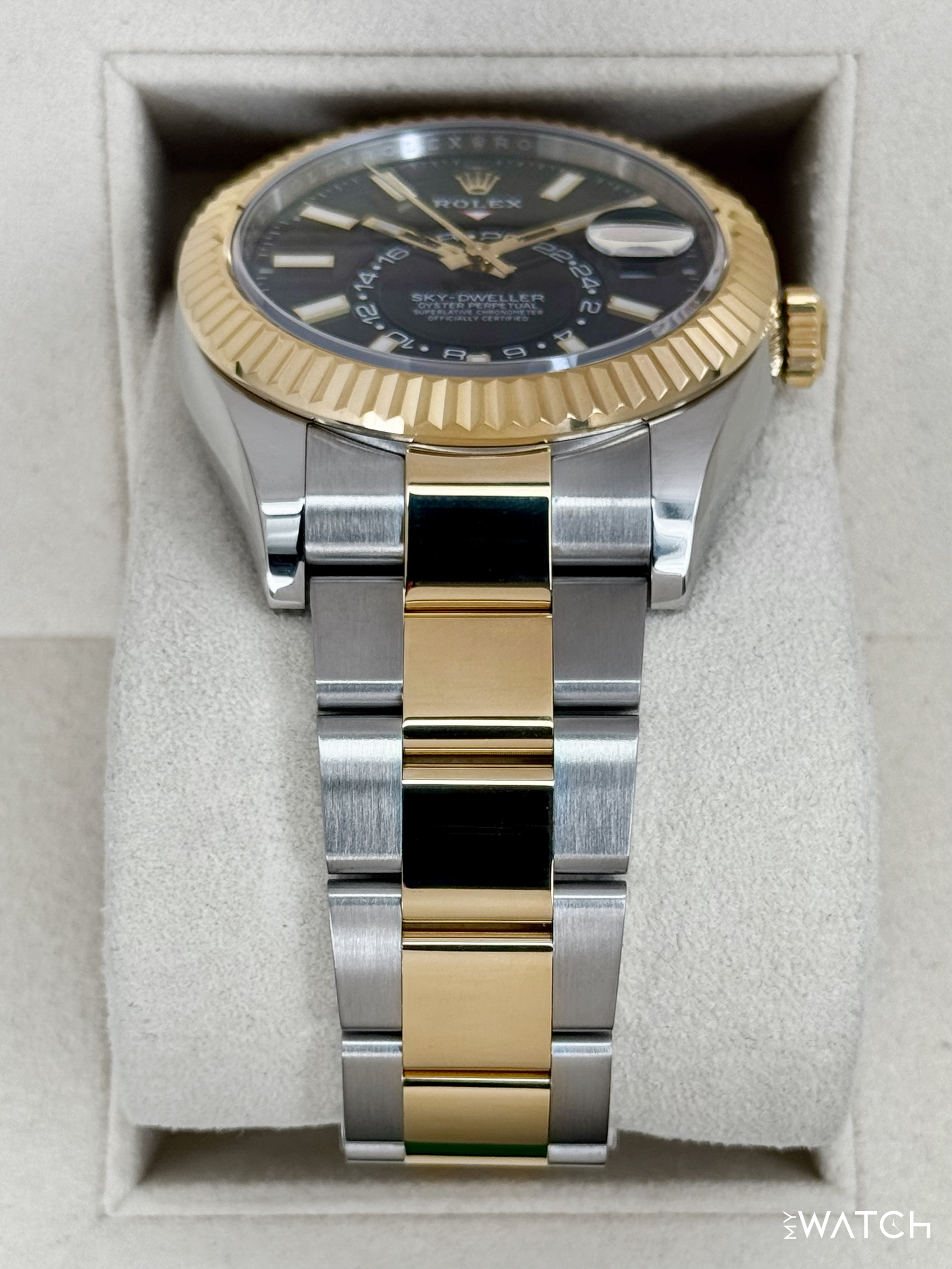 2021 Rolex Sky-Dweller 42mm 326933 Two-Tone Oyster Black Dial - MyWatchLLC
