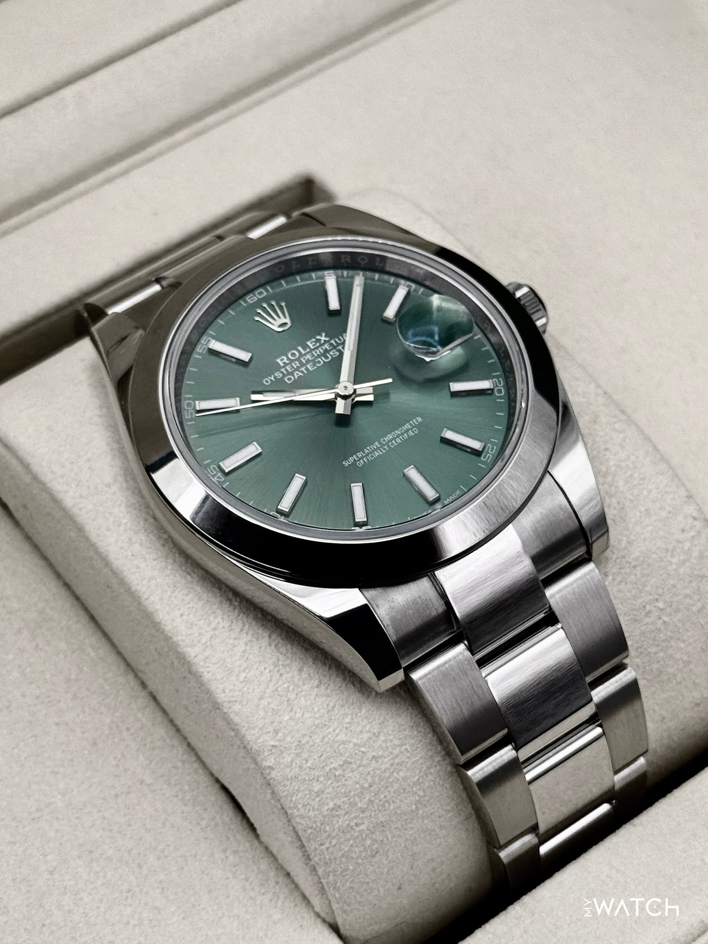 NEW 2026 Rolex Datejust 41mm 126300 Stainless Steel Oyster Green Dial - MyWatchLLC
