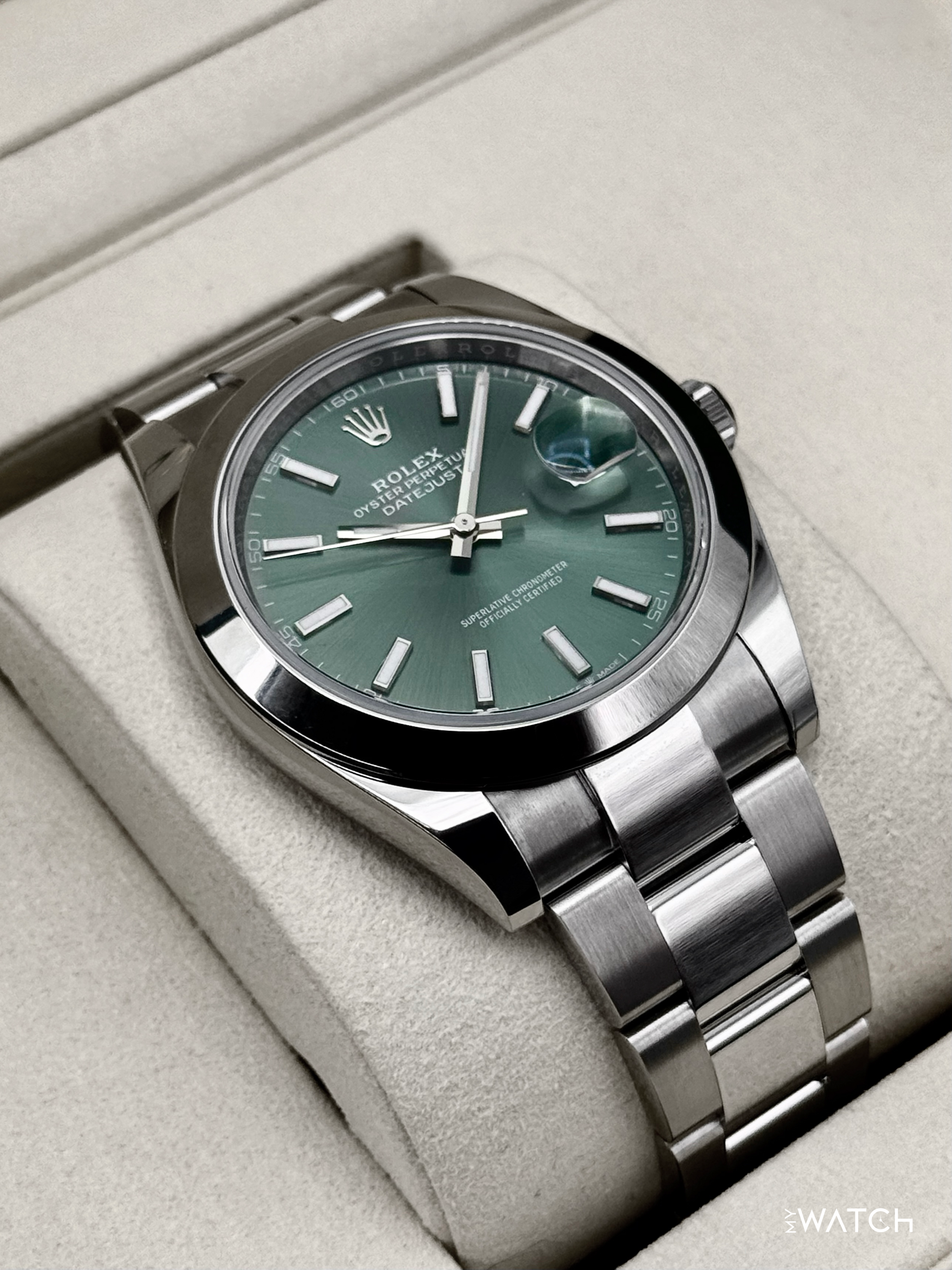 NEW 2026 Rolex Datejust 41mm 126300 Stainless Steel Oyster Green Dial - MyWatchLLC