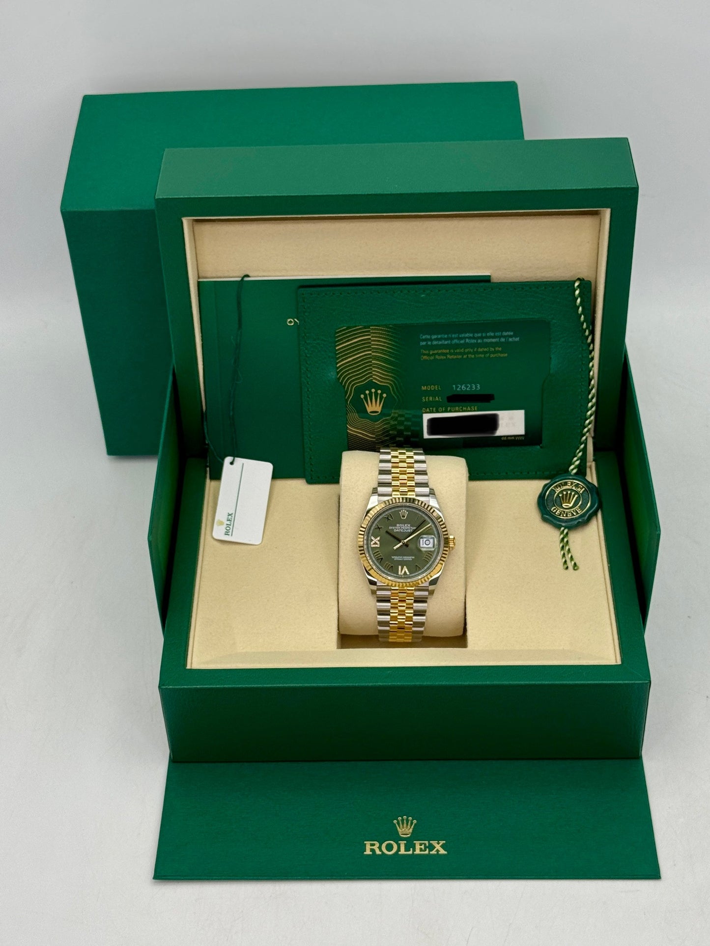 NEW 2026 Rolex Datejust 36mm 126233 Two-Tone Jubilee Green Diamond Dial