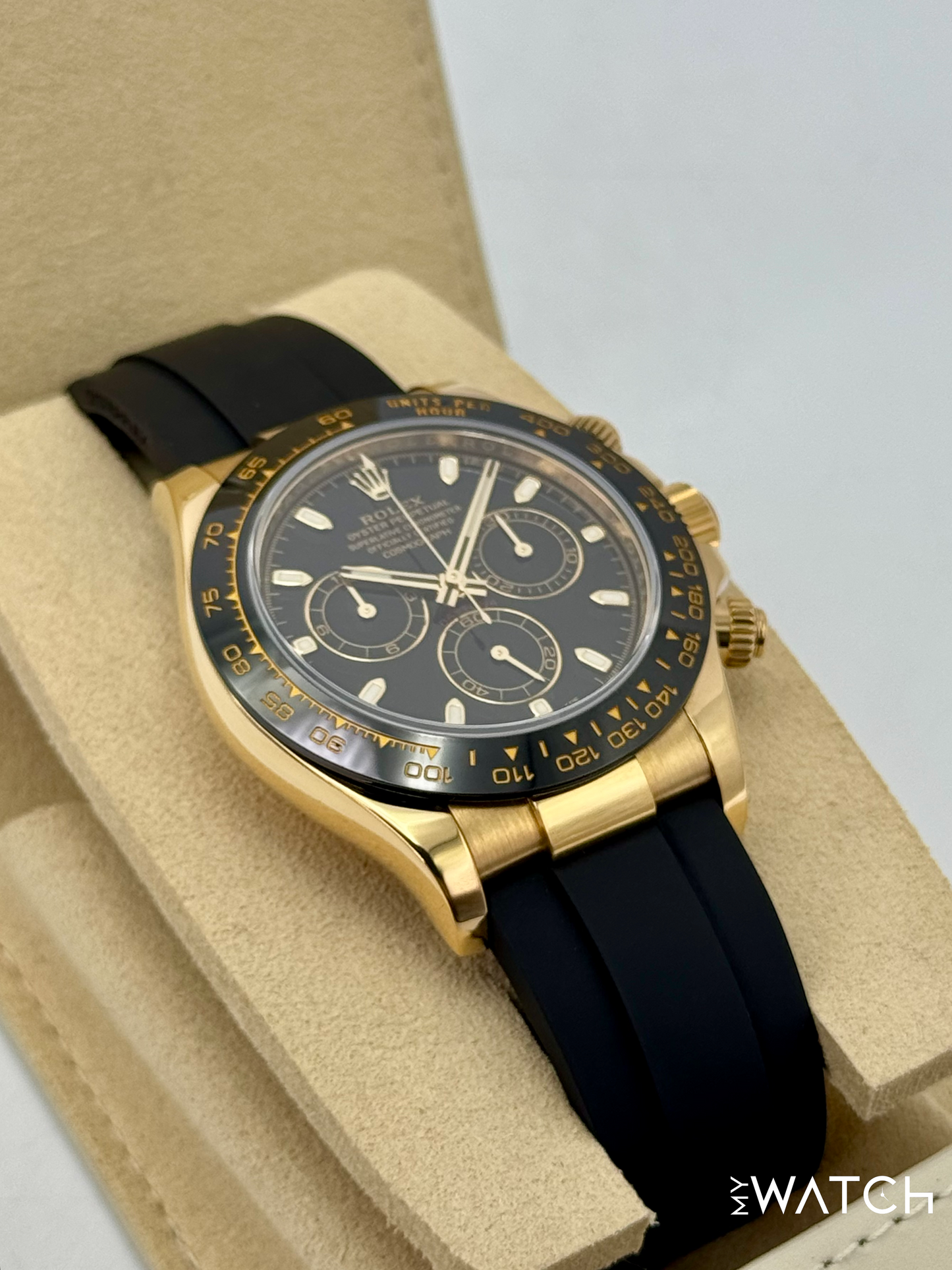 2025 CPO Rolex Daytona 40mm 116518LN Yellow Gold Oysterflex Black Dial (CPO)
