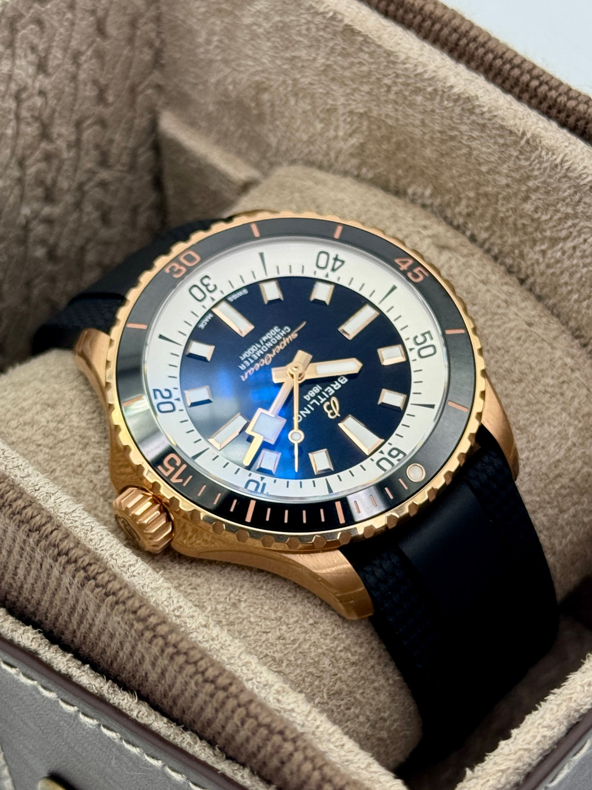 NEW 2026 Breitling Superocean Automatic 42mm R17375 Red Gold Black Dial (STICKERED)