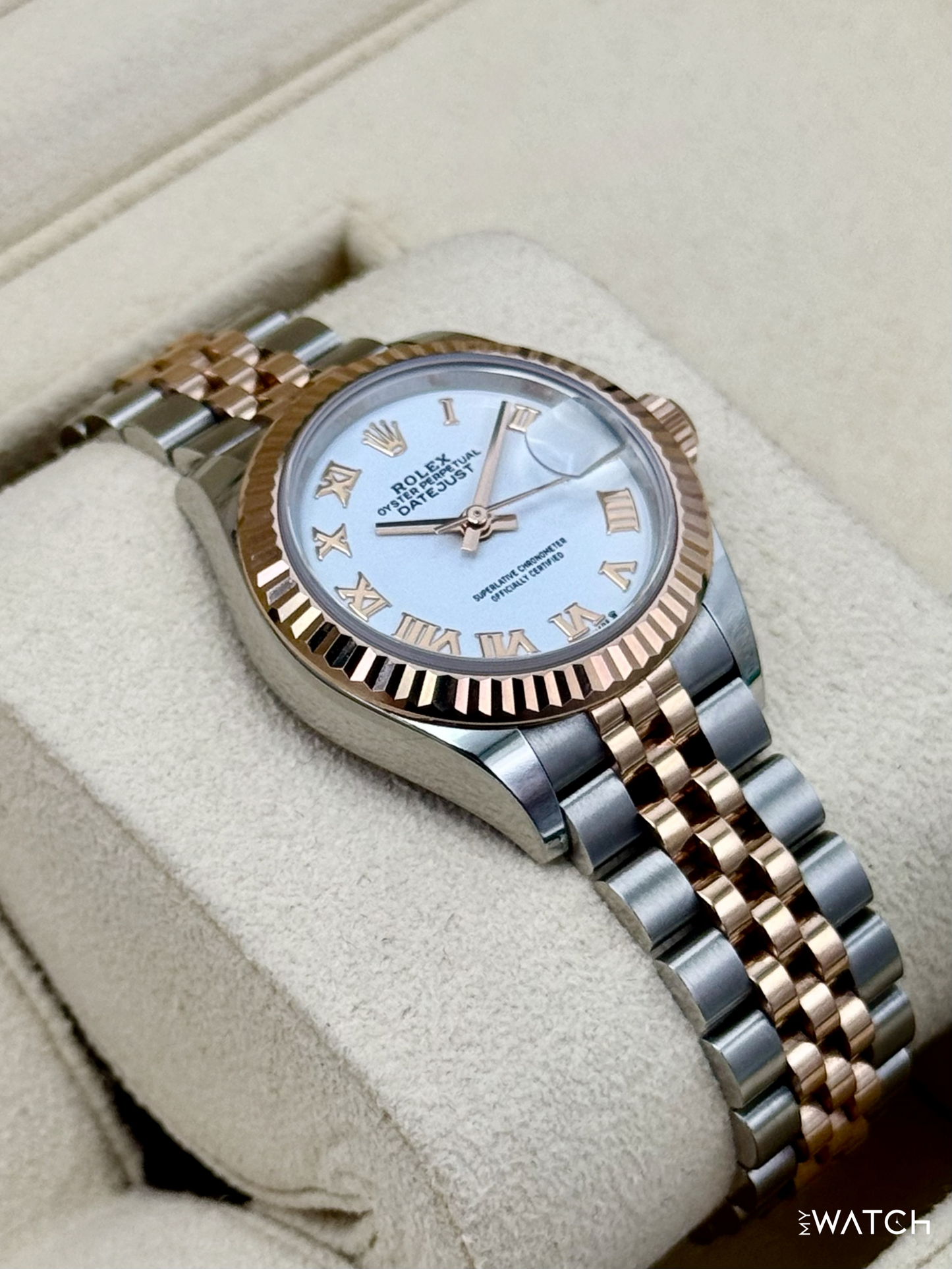 2023 Rolex Lady-Datejust 28mm 279171 Two-Tone Jubilee White Dial - MyWatchLLC