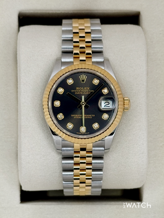 NEW 2025 Rolex Lady Datejust 31mm 278273 Two-Tone Dark Grey Diamond Dial