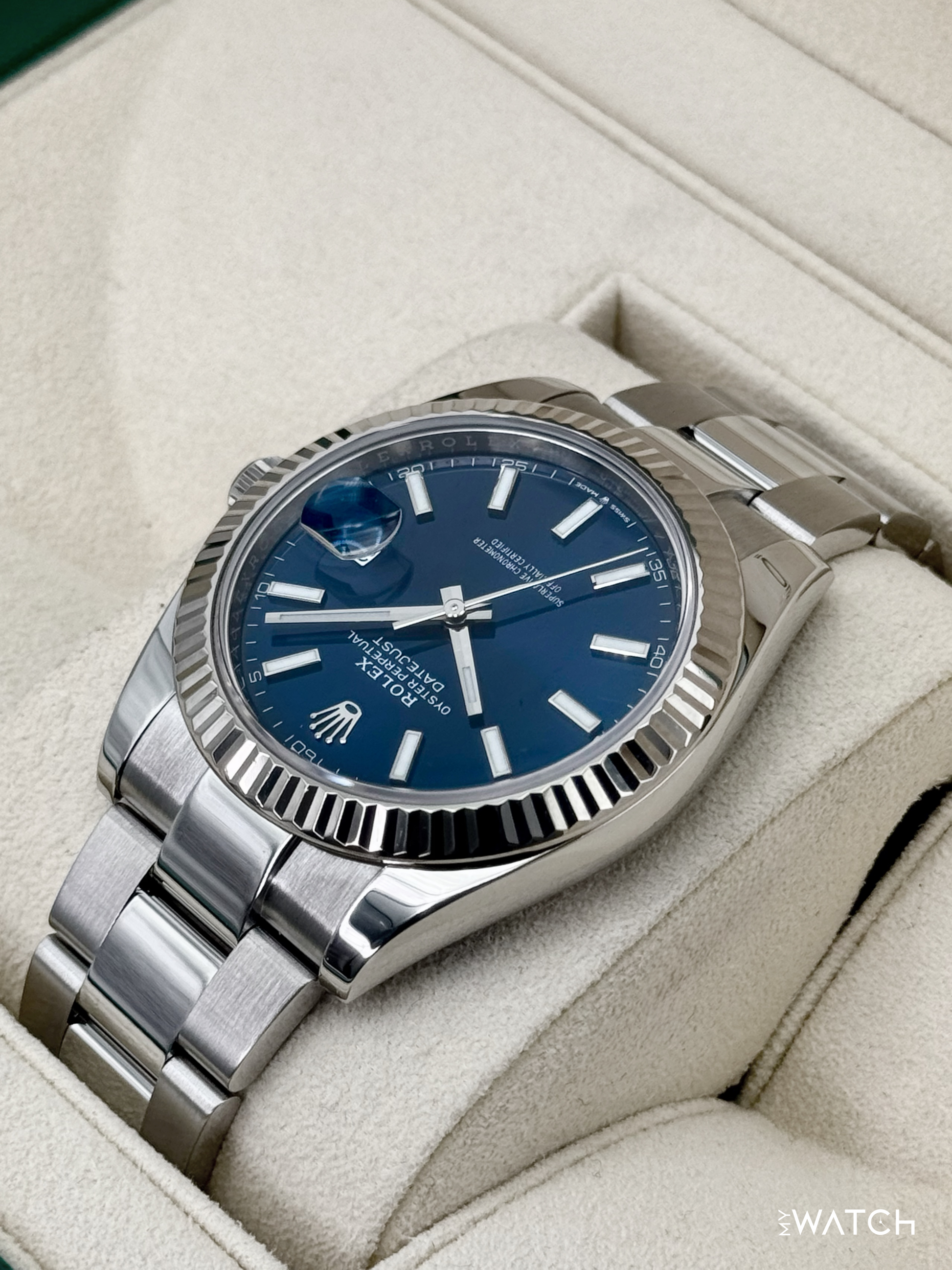 2021 Rolex Datejust 41mm 126334 Stainless Steel Oyster Blue Dial - MyWatchLLC