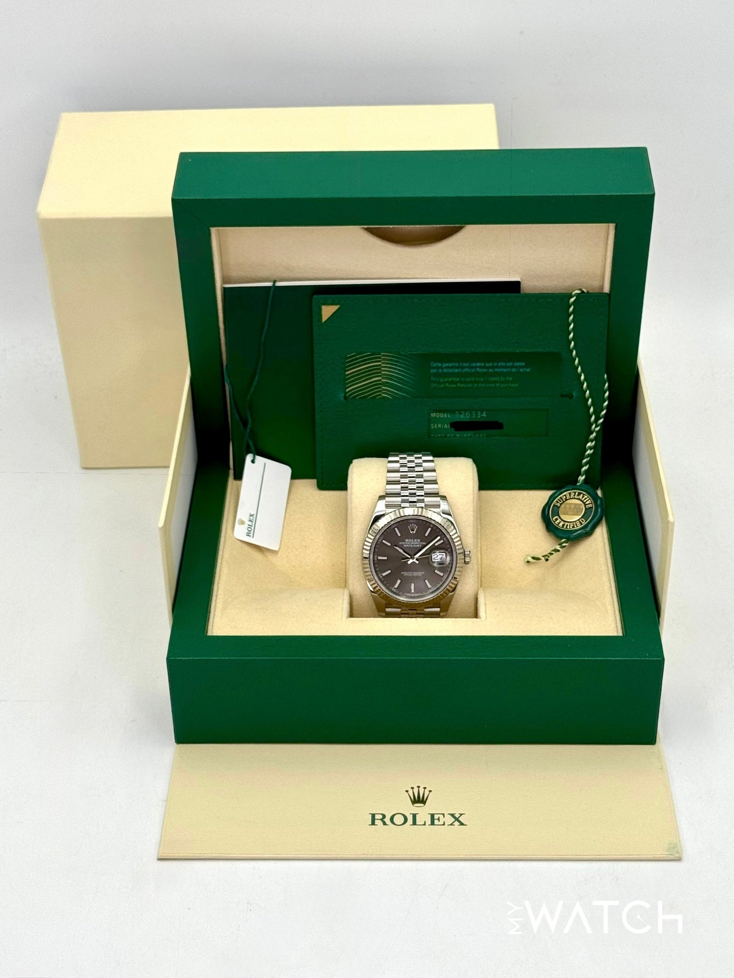 2020 Rolex Datejust 41mm 126334 Stainless Steel Jubilee Rhodium Dial