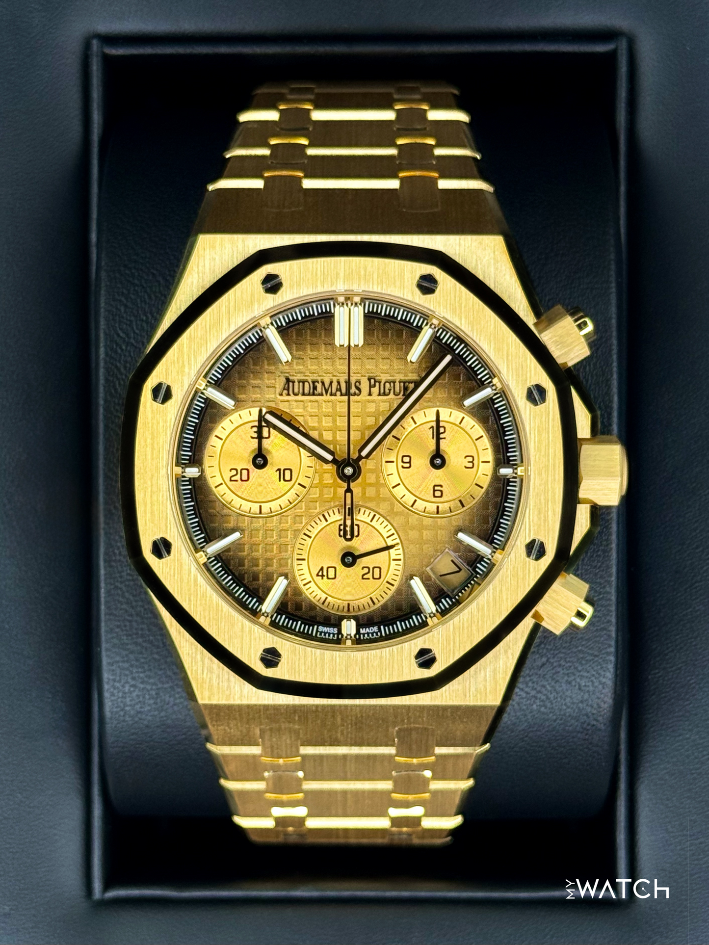 NEW 2025 Audemars Piguet Royal Oak Chronograph 41mm 26240BA Gold Dial - MyWatchLLC