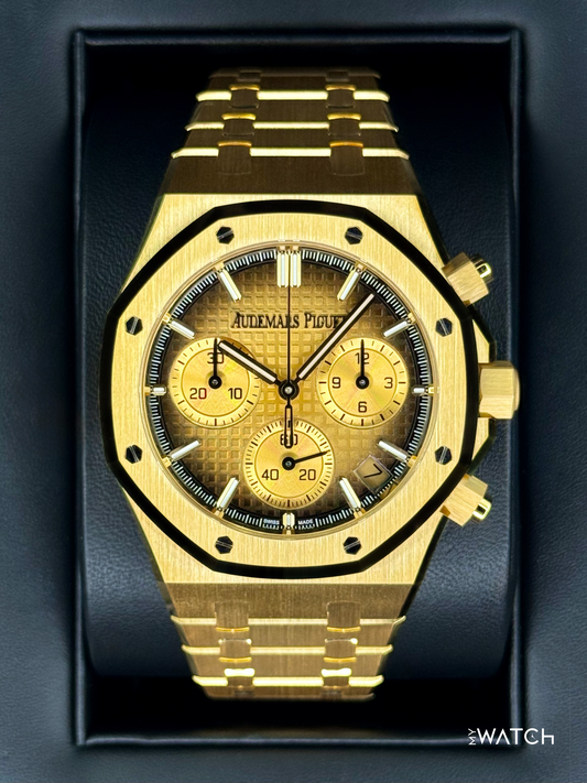 NEW 2025 Audemars Piguet Royal Oak Chronograph 41mm 26240BA Gold Dial - MyWatchLLC