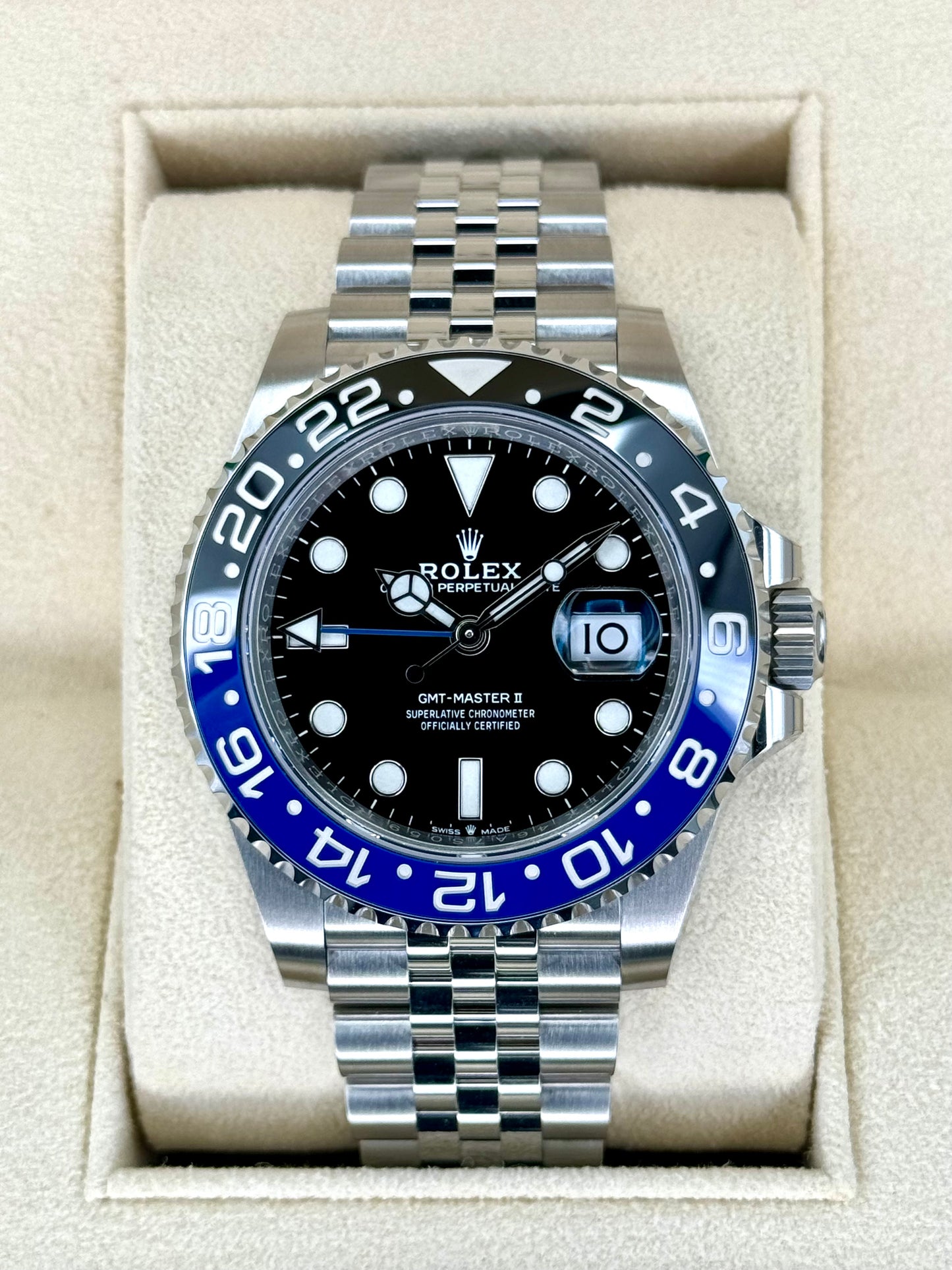 NEW 2022 Rolex GMT-Master II "Batgirl" 40mm 126710BLNR Jubilee Black Dial - MyWatchLLC