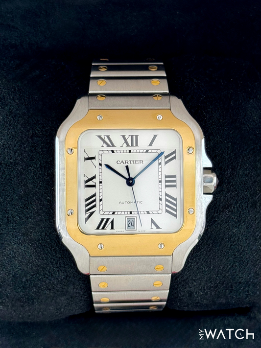 2020 Cartier Santos De Cartier 39.8mm W2SA0009 Two-Tone White Dial