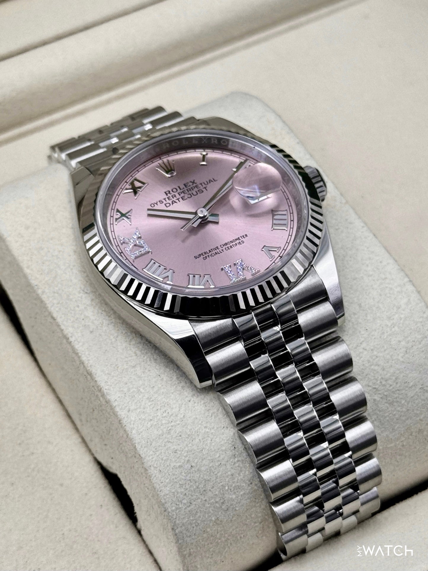 NEW 2026 Rolex Datejust 36mm 126234 Stainless Steel Jubilee Pink Diamond Dial - MyWatchLLC
