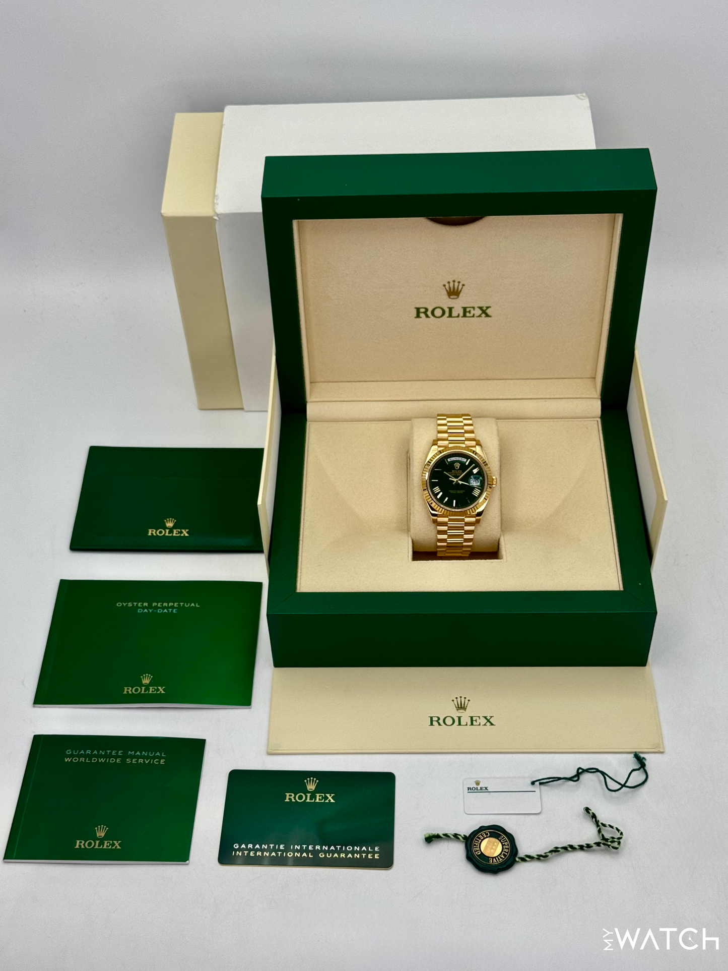 2022 Rolex Day-Date 40mm 228238 Presidential Green Dial - MyWatchLLC