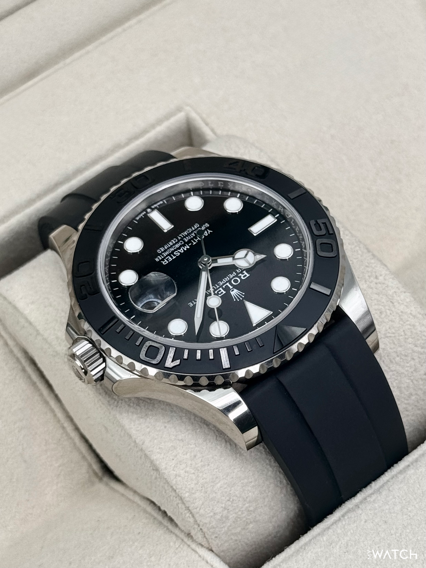 2022 Rolex Yacht-Master 42mm 226659 White Gold Oysterflex Black Dial