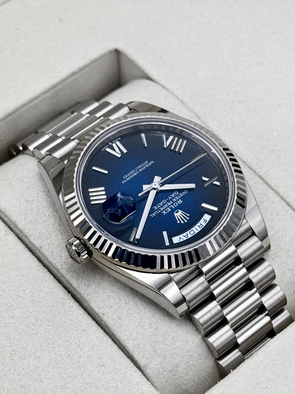 NEW 2026 Rolex Day-Date 40mm 228239 Presidential Blue Ombre Dial