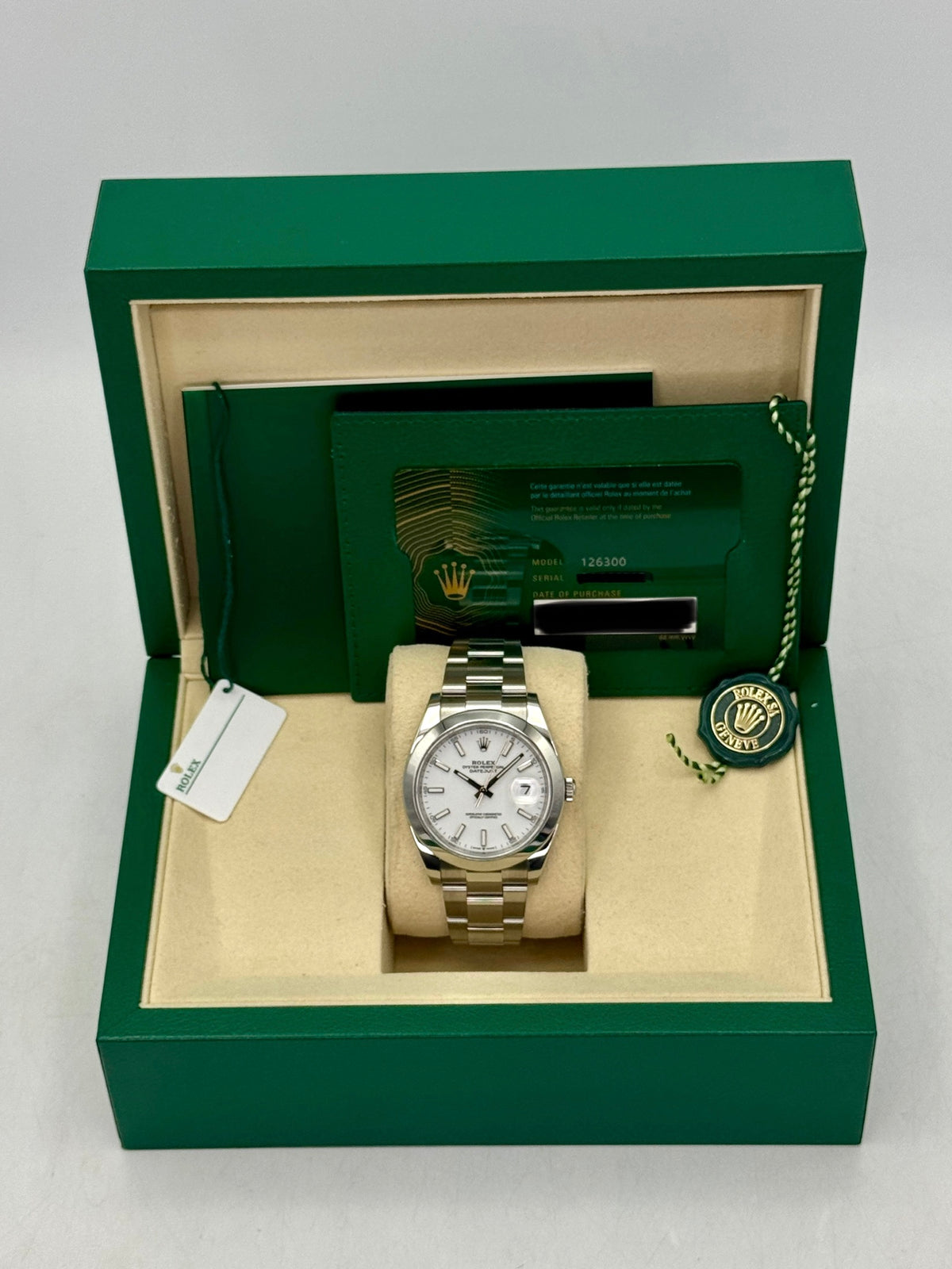 2025 Rolex Datejust 41mm 126300 Stainless Steel Oyster White Dial