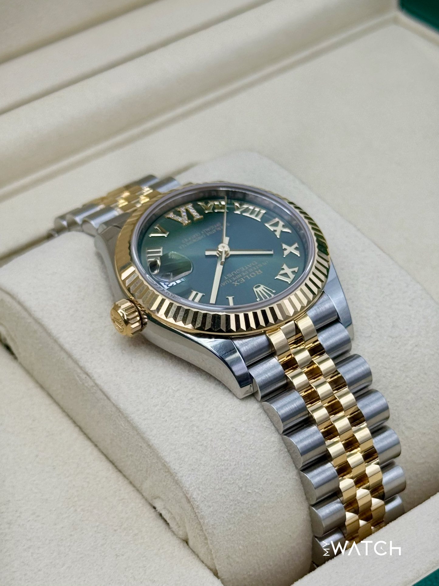 NEW 2025 Rolex Ladies Datejust 31mm 278273 Two-Tone Jubilee Green Dial