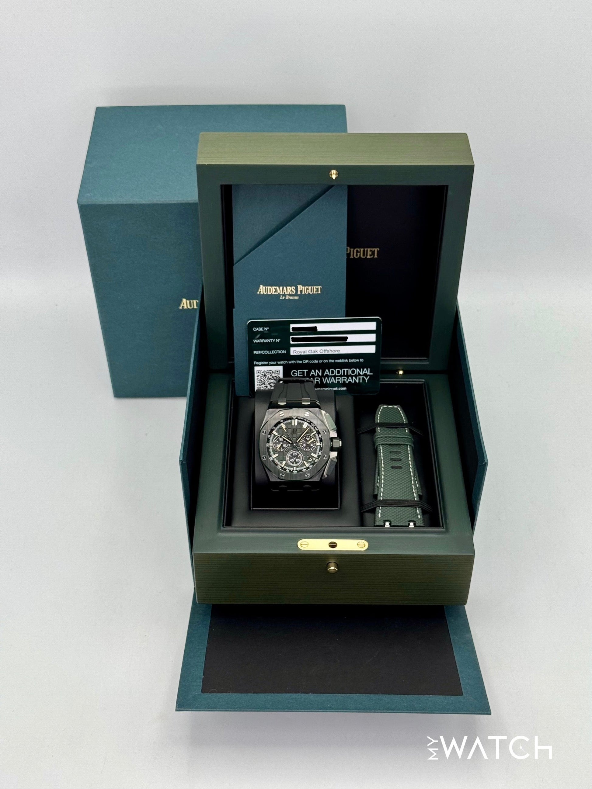 NEW 2025 Audemars Piguet Royal Oak Chroograph 43mm 26420CE Ceramic Green Dial - MyWatchLLC