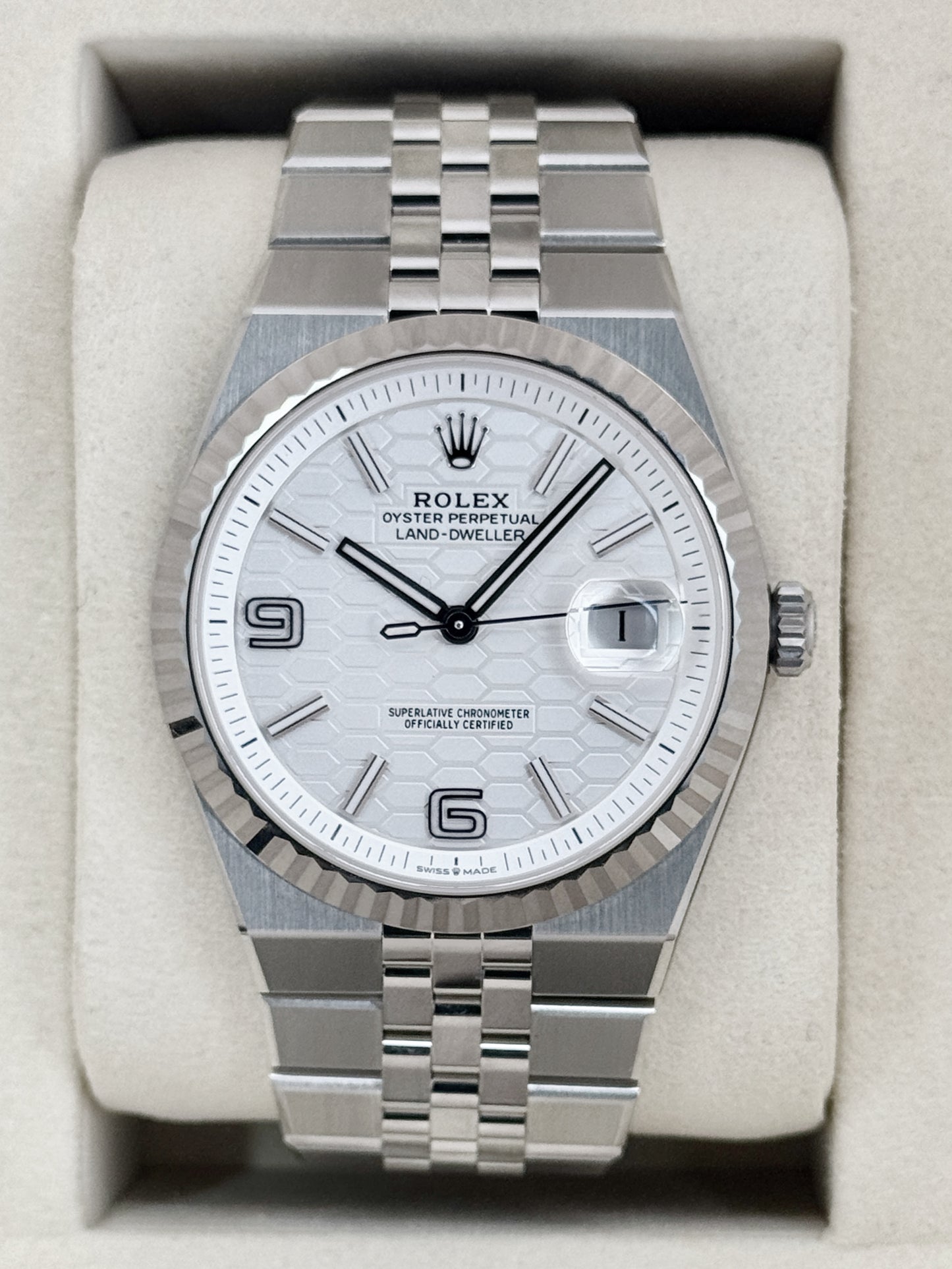 2026 Rolex Land-Dweller 40mm 127334 Stainless Steel Jubilee White Dial