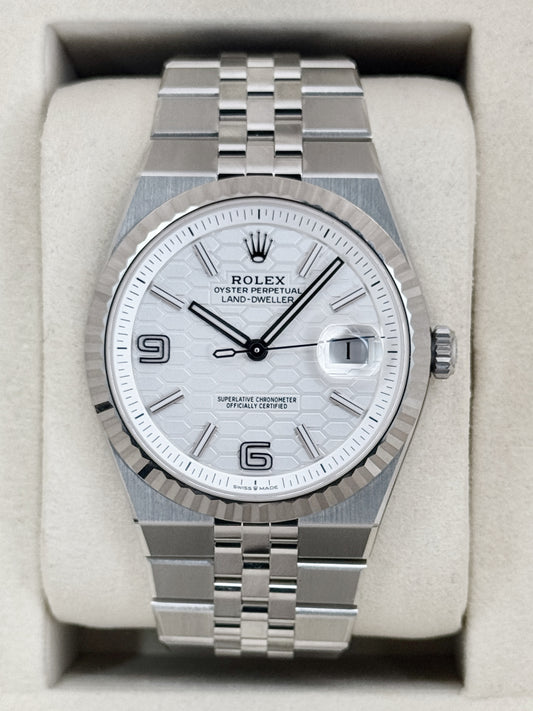 2026 Rolex Land-Dweller 40mm 127334 Stainless Steel Jubilee White Dial
