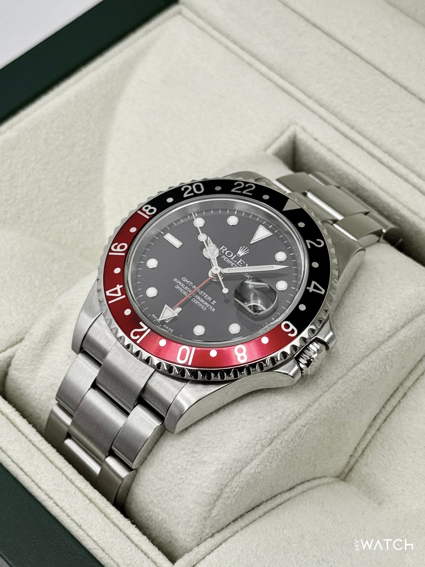 2005 Rolex GMT Master II "Coke" 40mm 16710 Stainless Steel Oyster Black Dial