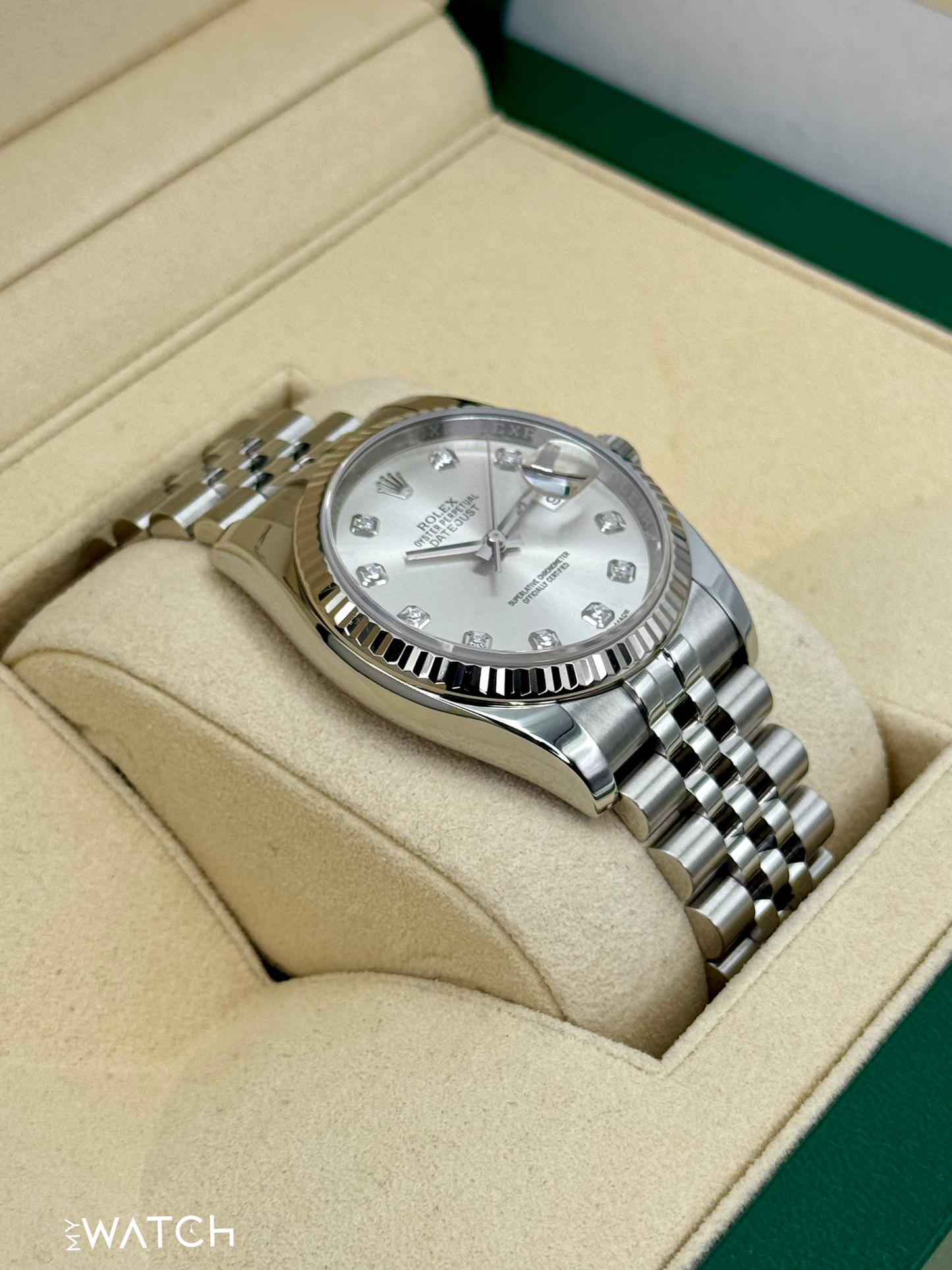 2017 Rolex Datejust 36mm 116234 Stainless Steel Jubilee Silver Diamond Dial