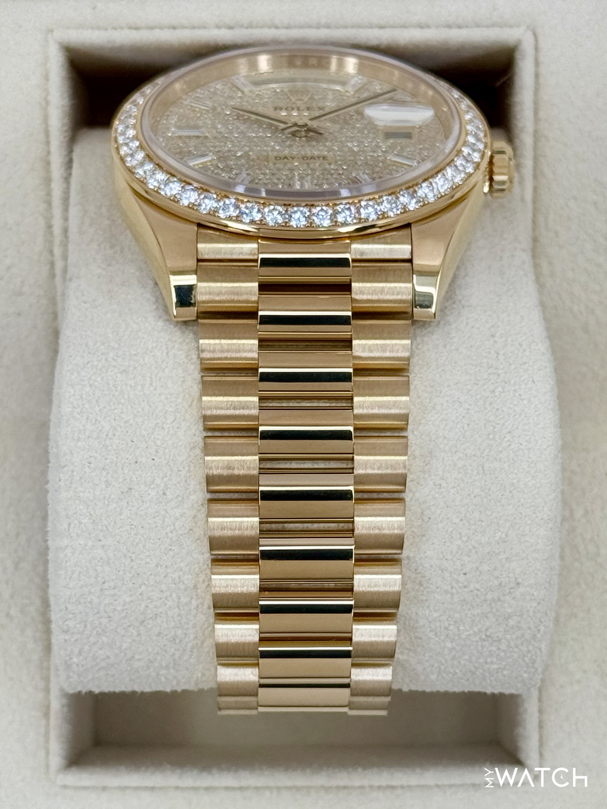 2024 Rolex Day-Date 40mm 228348RBR Diamond Paved Dial - MyWatchLLC