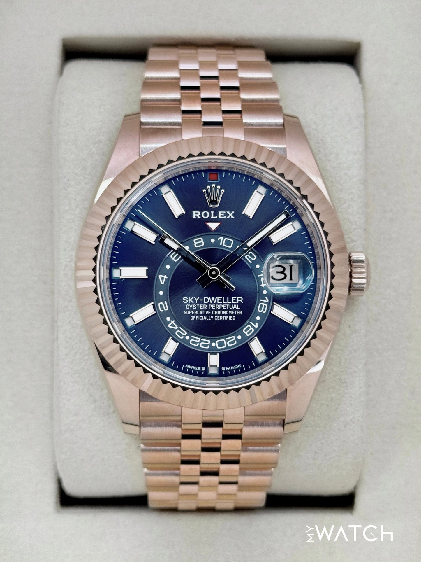 NEW 2025 Rolex Sky-Dweller 42mm 336935 Rose Gold Jubilee Blue Dial