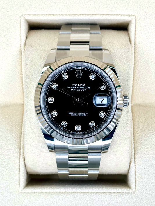 NEW 2024 Rolex Datejust 41mm 126334 Oyster Black Diamond Dial