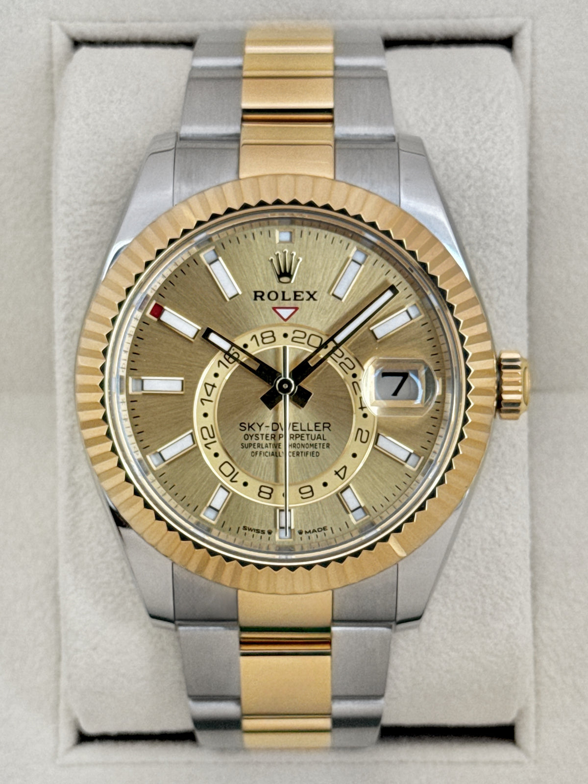 2023 Rolex Sky-Dweller 42mm 336933 Two-Tone Oyster Champagne Dial