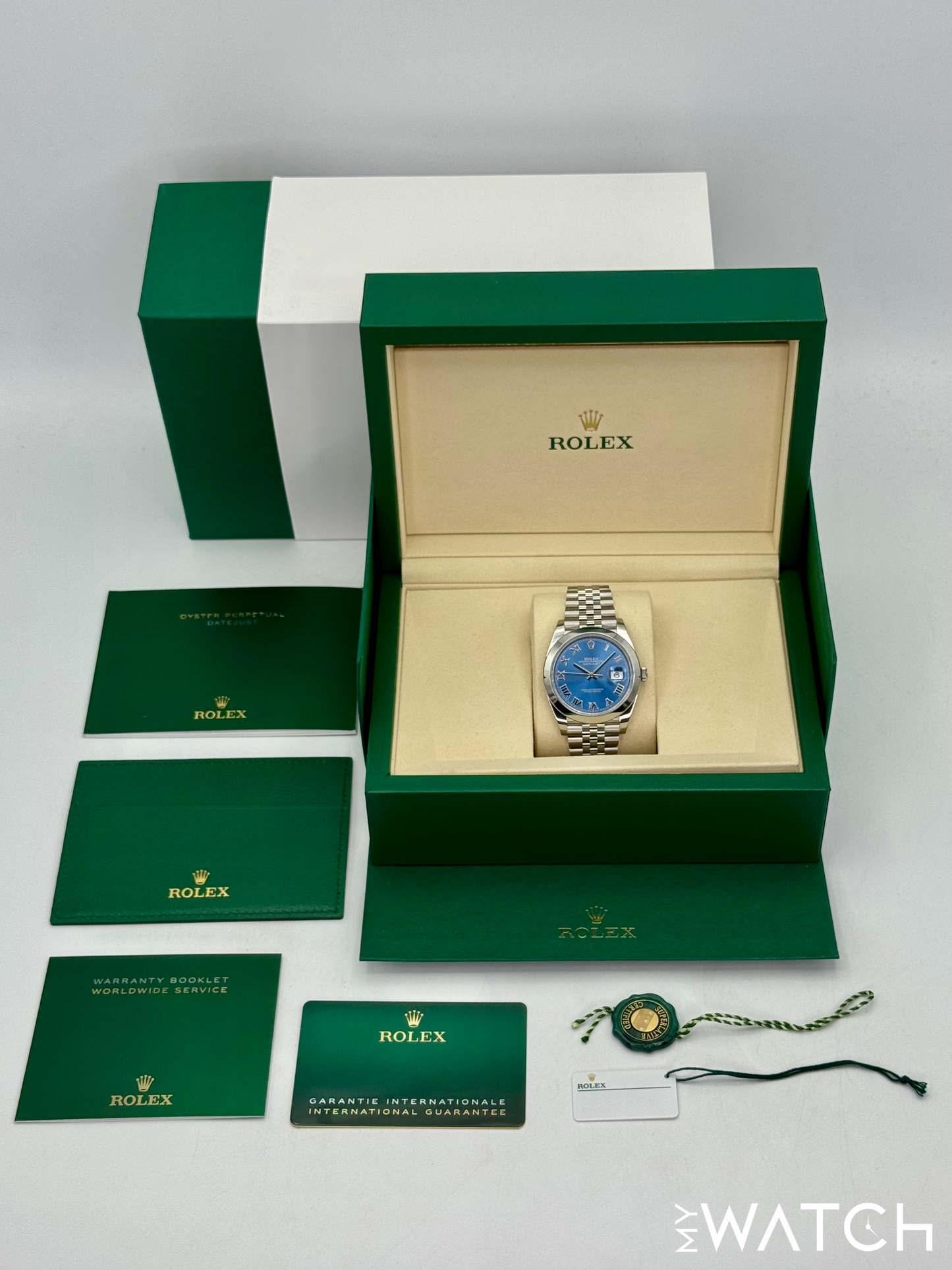NEW 2025 Rolex Datejust 41mm 126300 Stainless Steel Jubilee Blue Roman Numeral Dial
