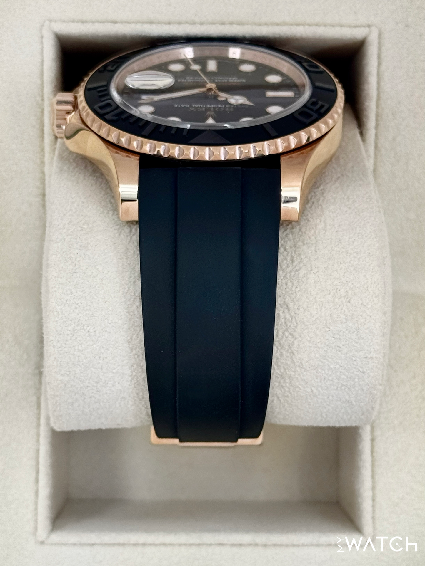 2023 Rolex Yacht-Master 40mm 126655 Rose Gold Oysterflex Black Dial (STICKERED)