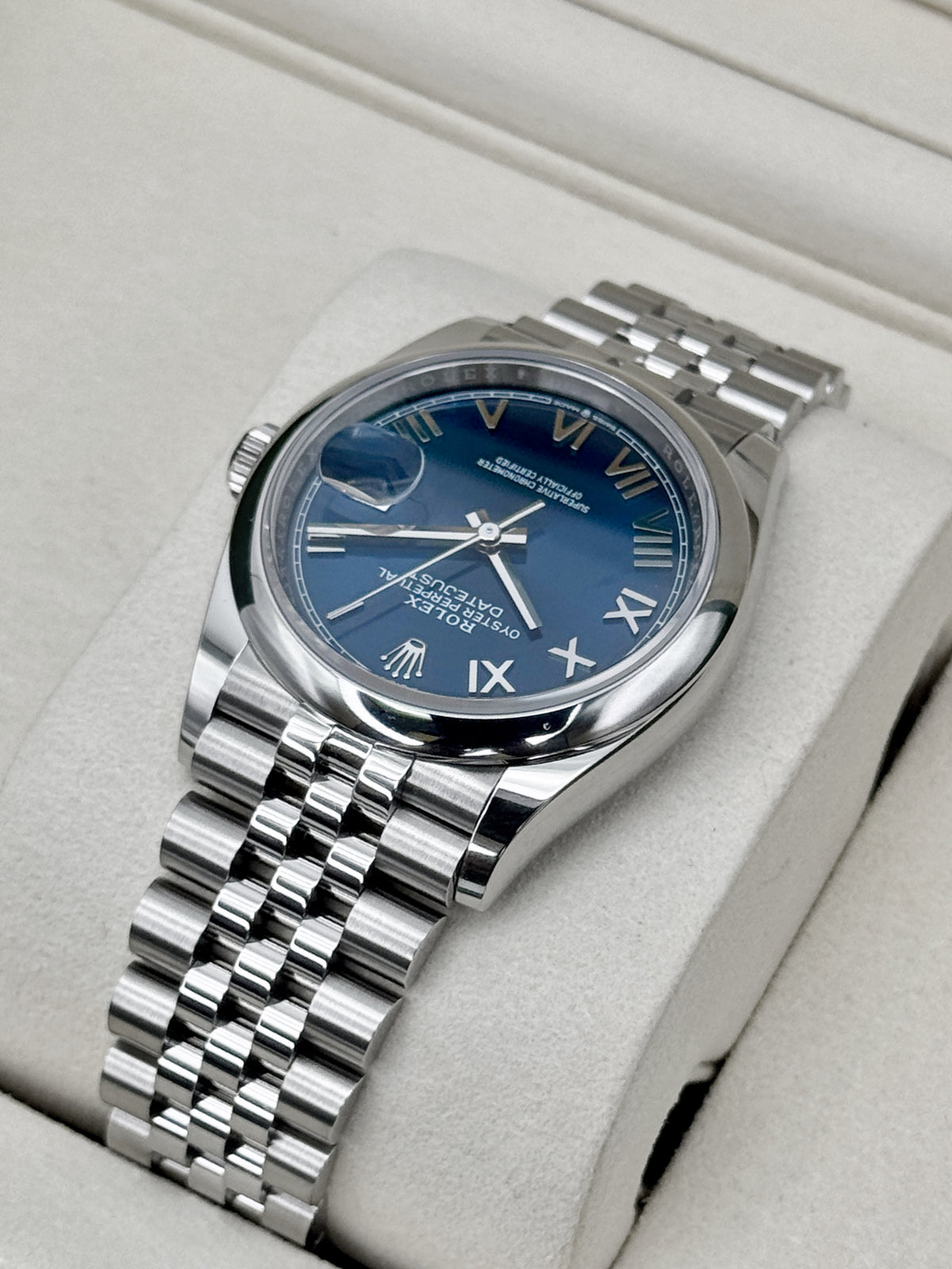 NEW 2026 Rolex Datejust 36mm 126200 Stainless Steel Jubilee Blue Roman Numeral Dial