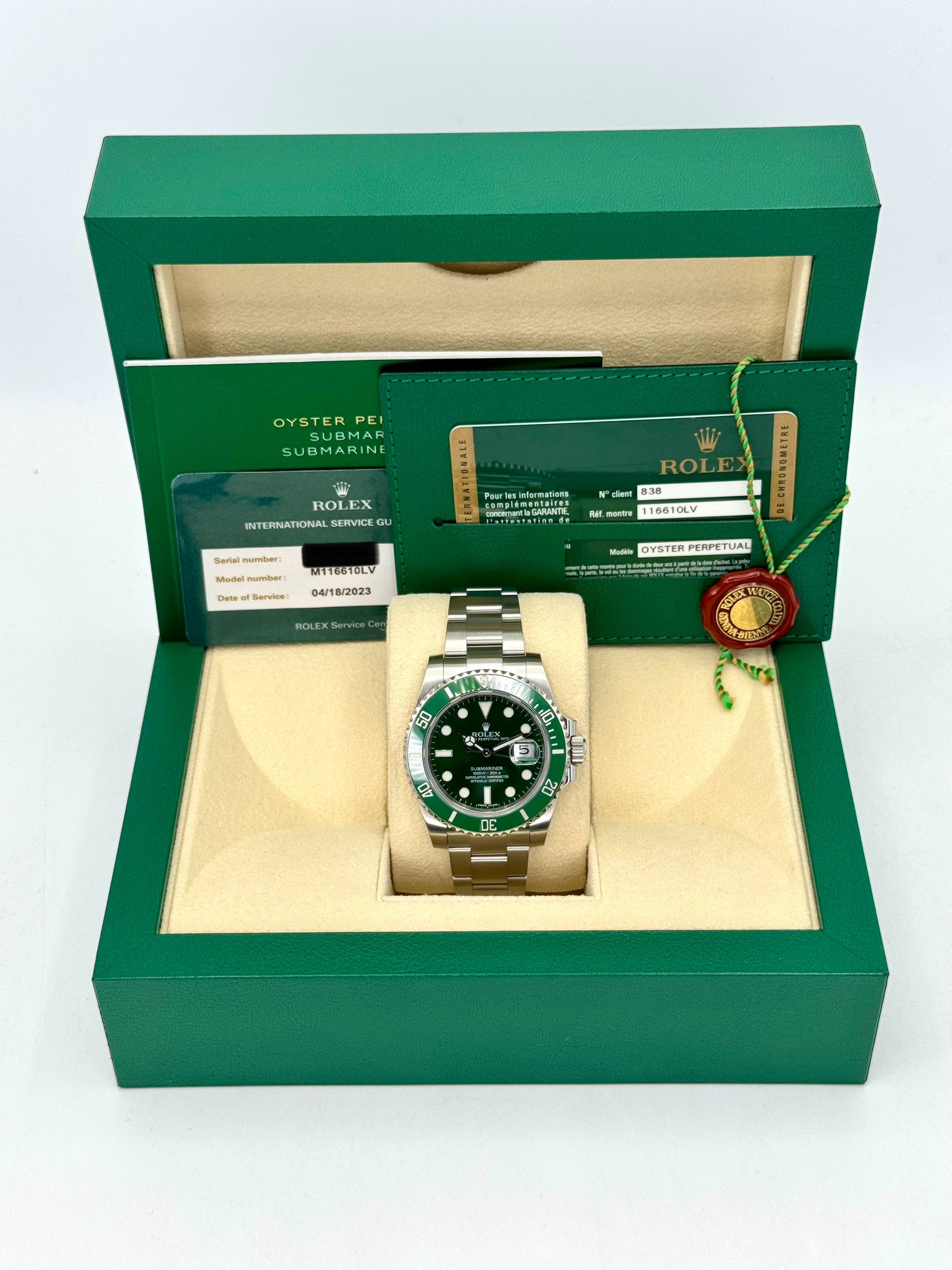 2014 Rolex Submariner "Hulk" 40mm 116610LV Green Dial - MyWatchLLC