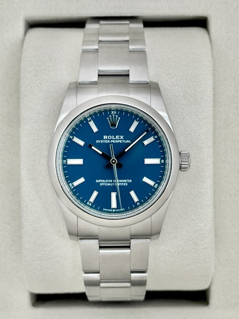 NEW 2026 Rolex Oyster Perpetual 34mm 124200 Stainless Steel Med Blue Dial
