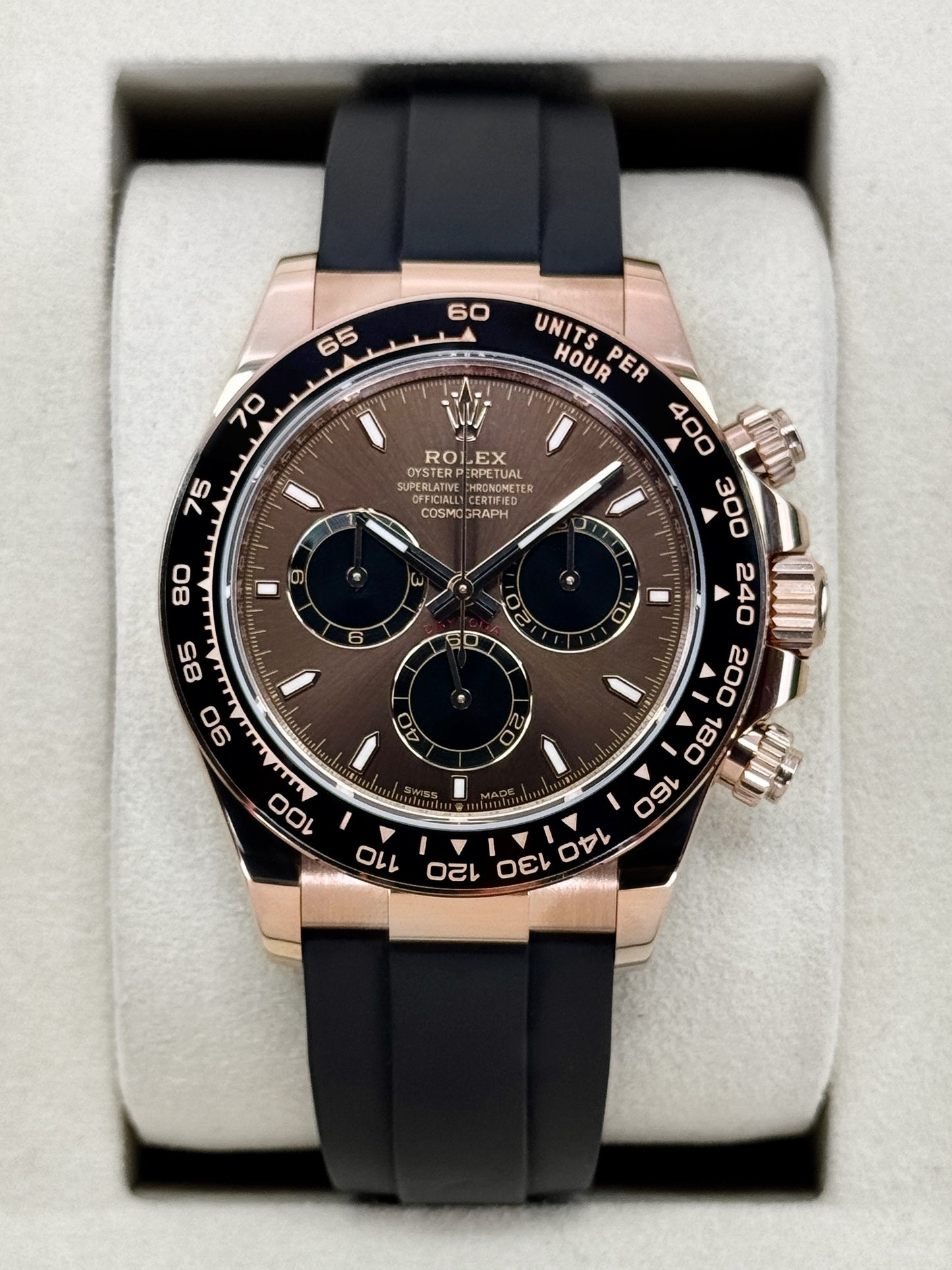 2026 Rolex Daytona 40mm 126515LN Rose Gold Oysterflex Chocolate Dial